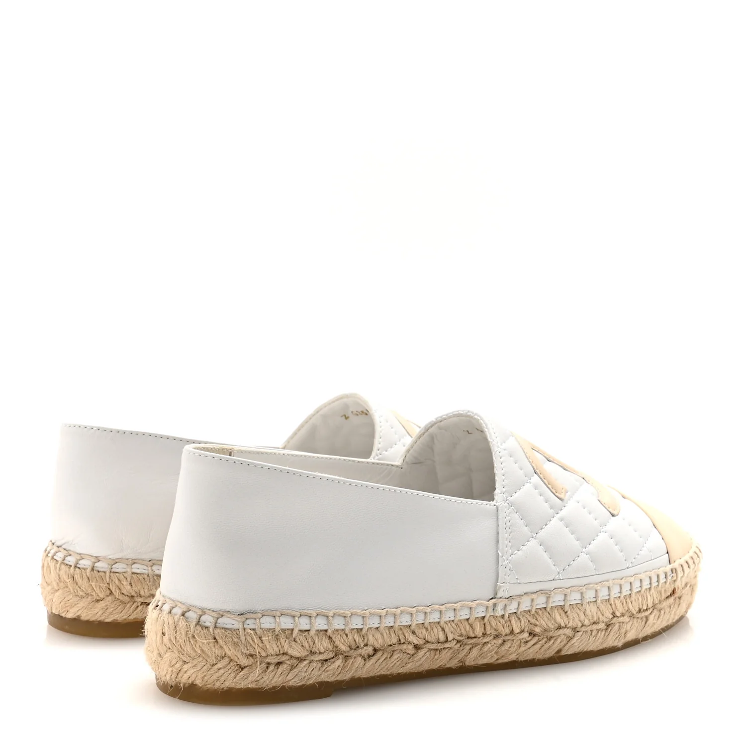 Lambskin Quilted CC Espadrilles 37 White Beige - Image 5