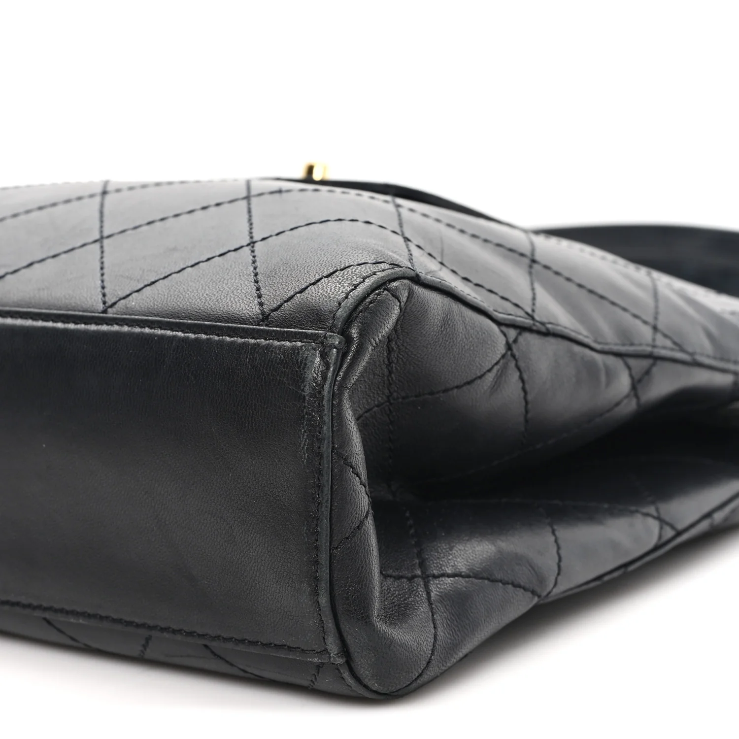 Lambskin Quilted CC Flap Shoulder Bag Black - Image 11