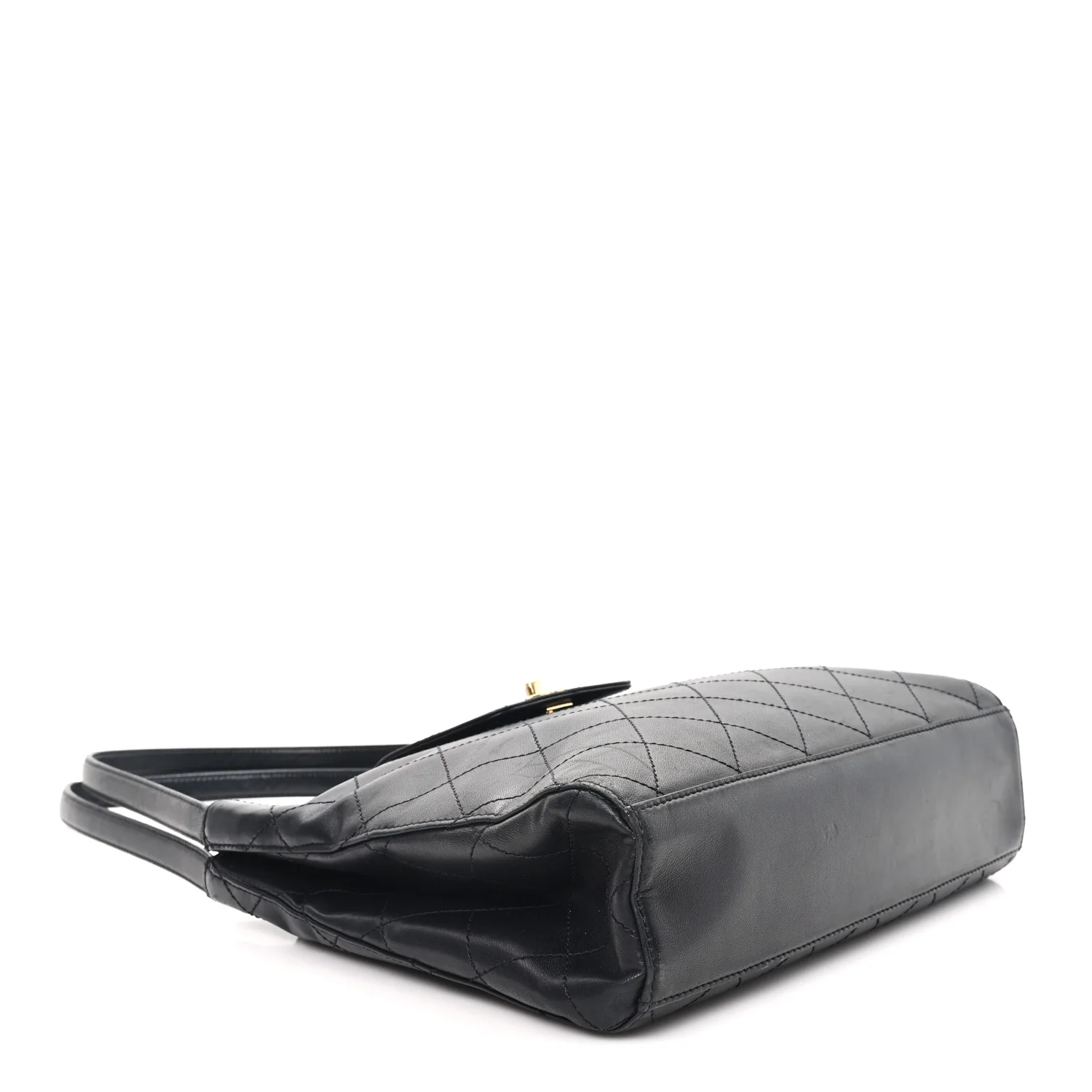 Lambskin Quilted CC Flap Shoulder Bag Black - Image 4