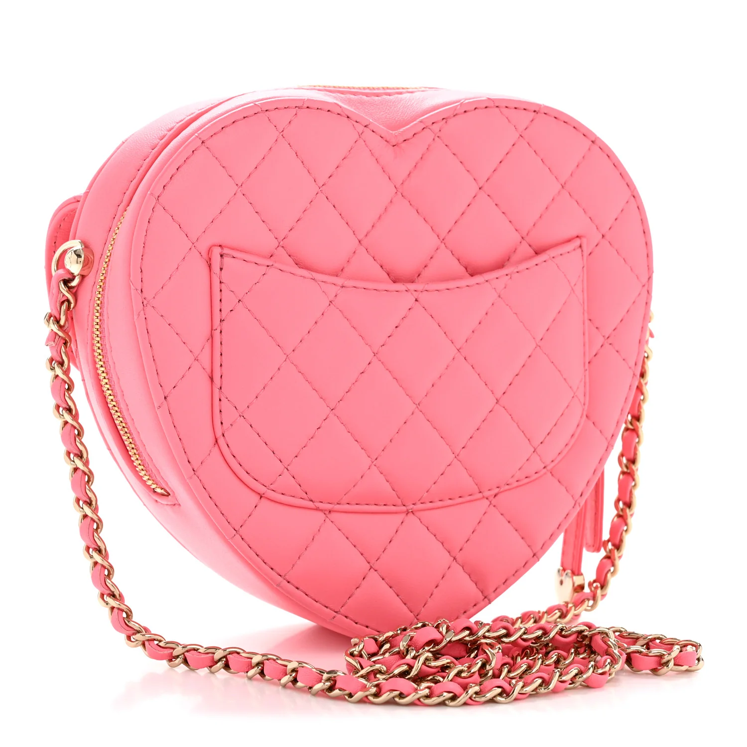 Lambskin Quilted CC In Love Heart Bag Pink - Image 3
