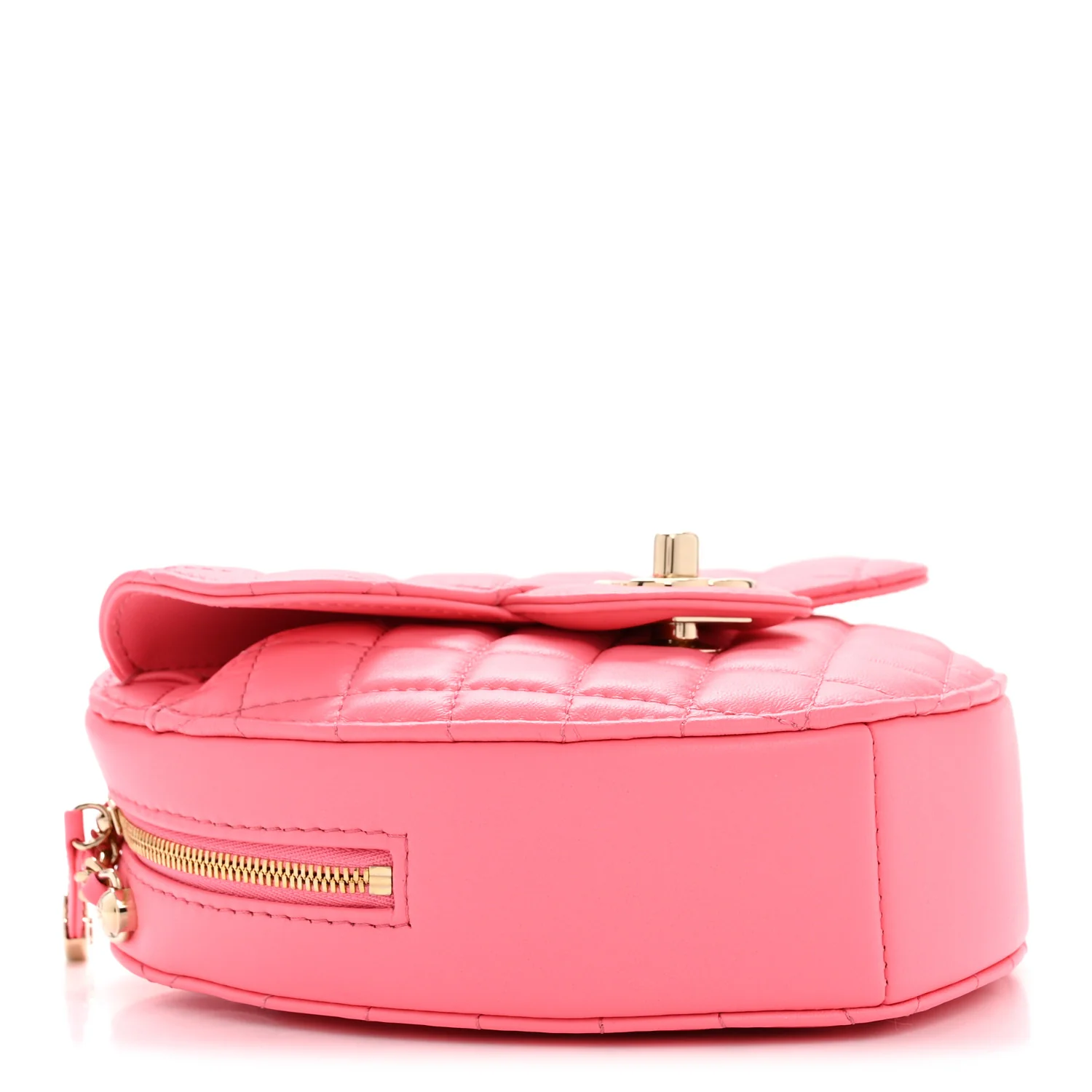 Lambskin Quilted CC In Love Heart Bag Pink - Image 4