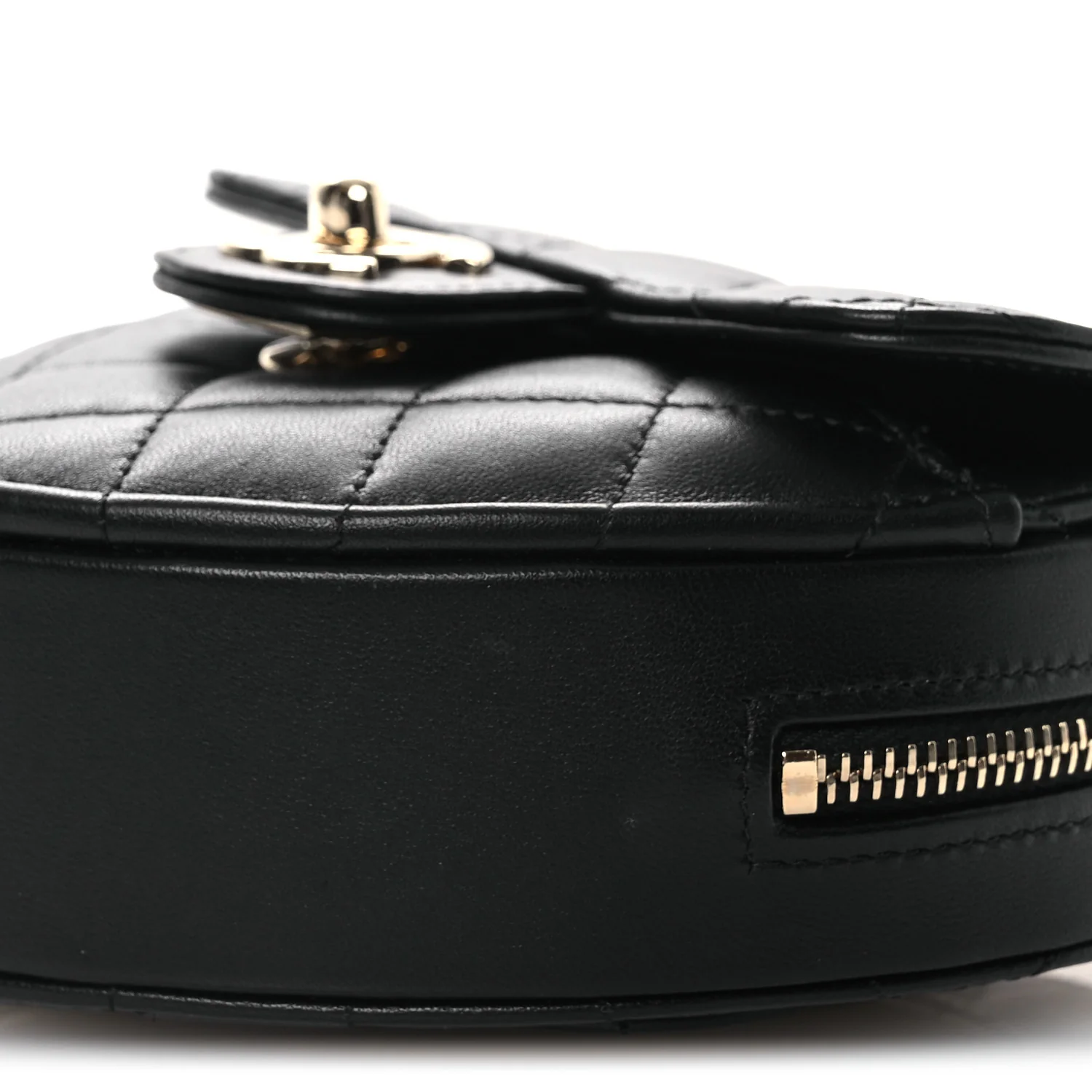 Lambskin Quilted CC In Love Heart Clutch With Chain Black - Image 10