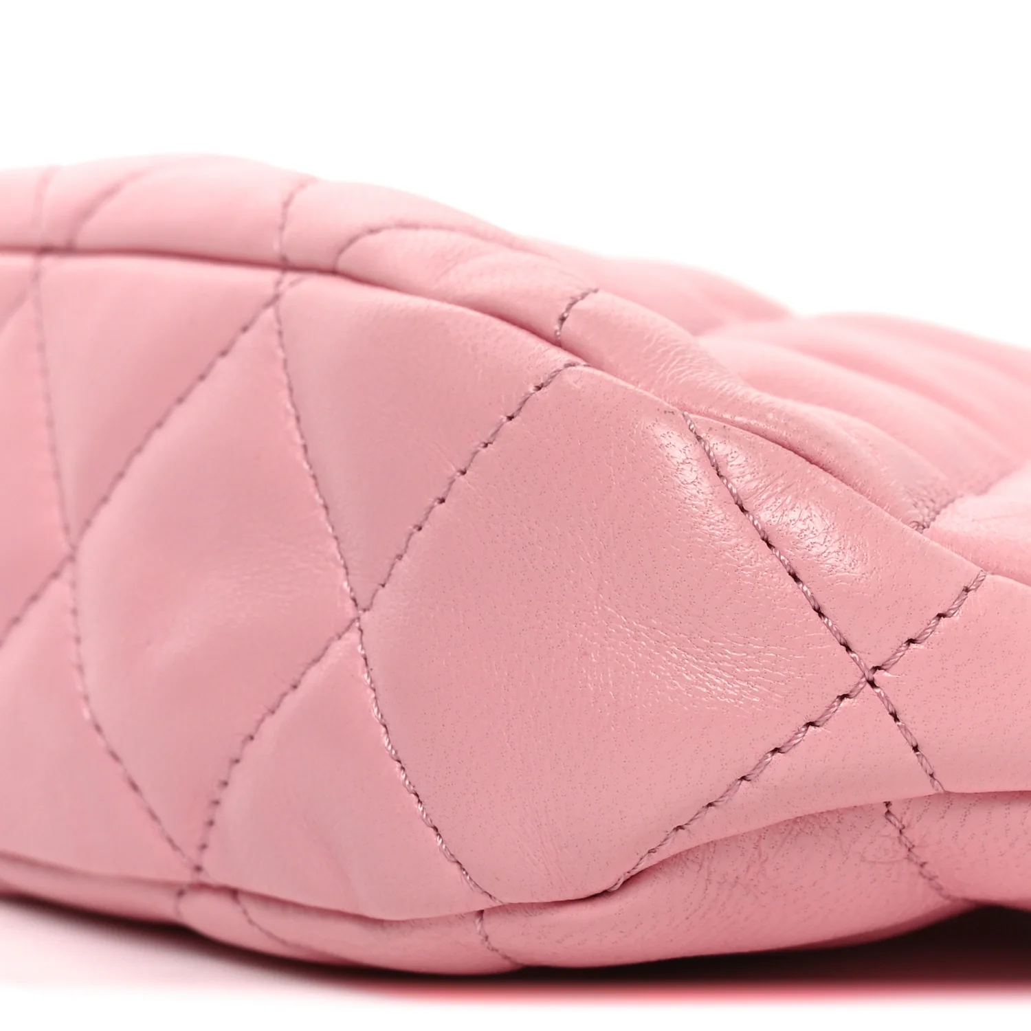 Lambskin Quilted CC Links Hobo Light Pink - Image 10