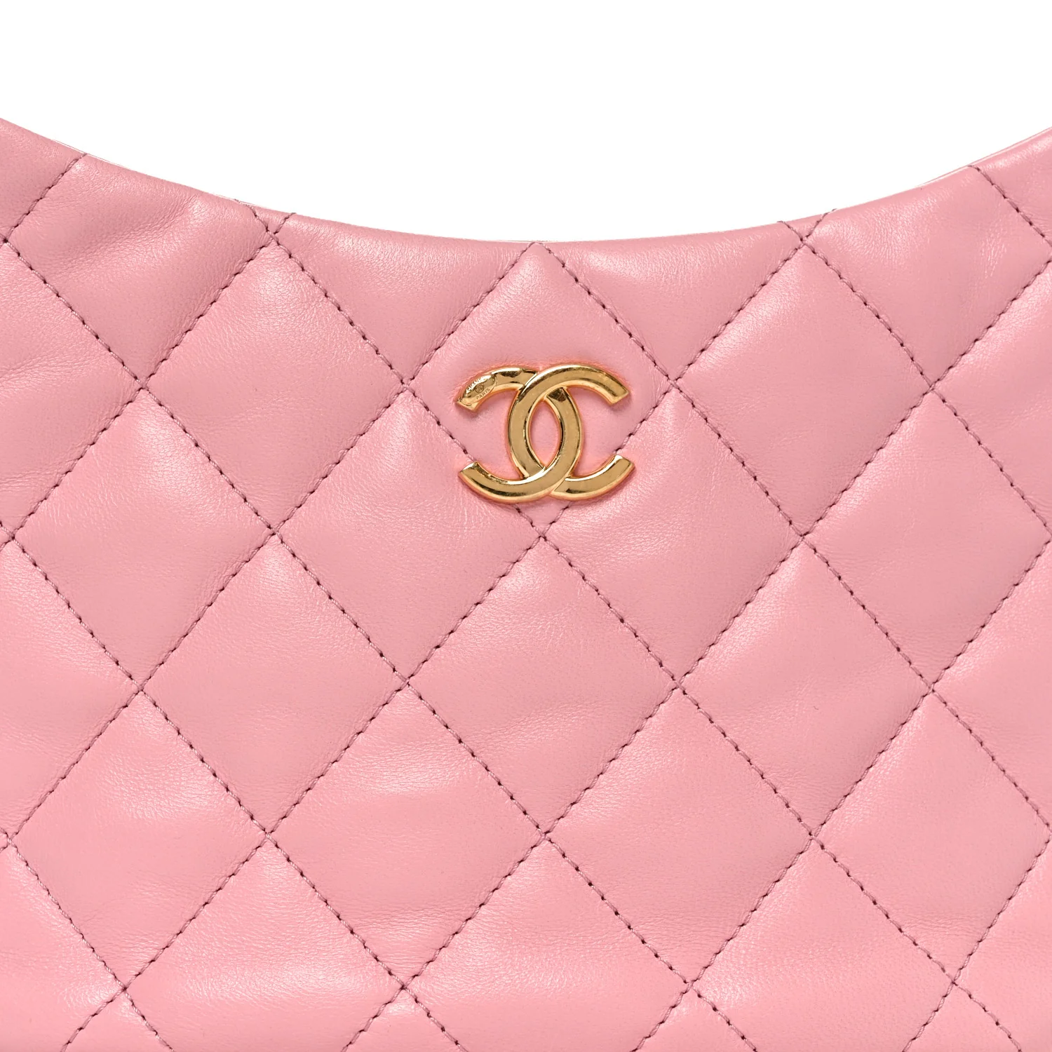 Lambskin Quilted CC Links Hobo Light Pink - Image 8