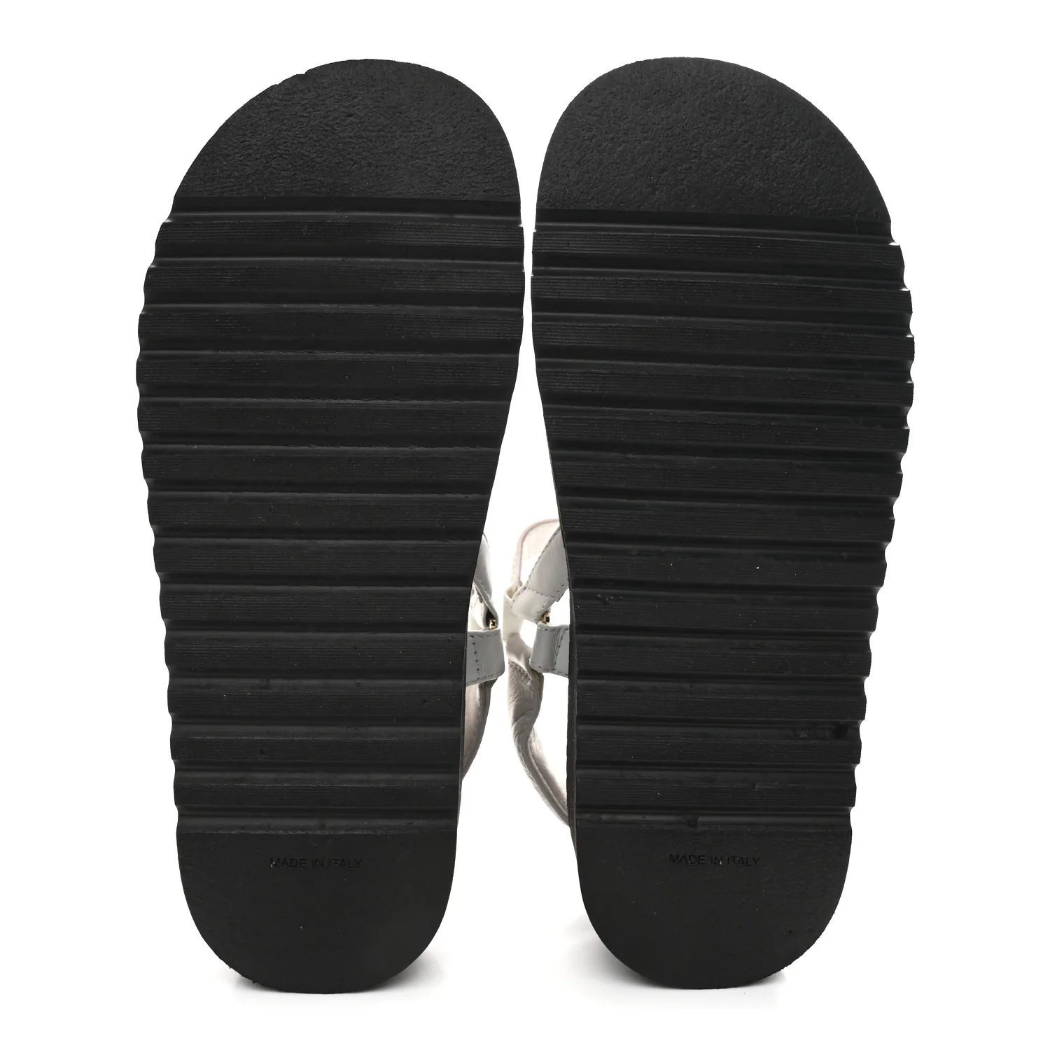 Lambskin Quilted CC Logo Platform Sandals 38 Black White Pink - Image 6