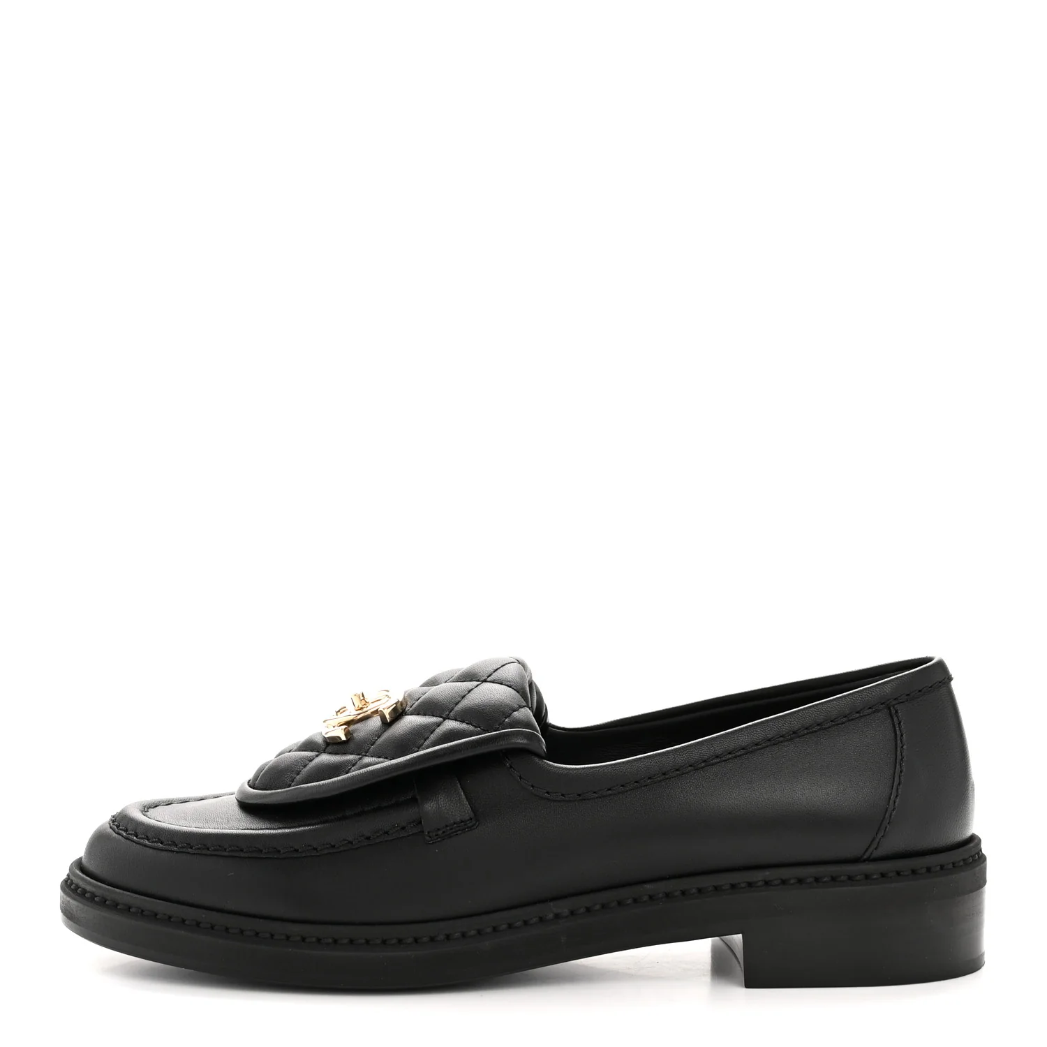 Lambskin Quilted CC Turnlock Loafers 37.5 Black
