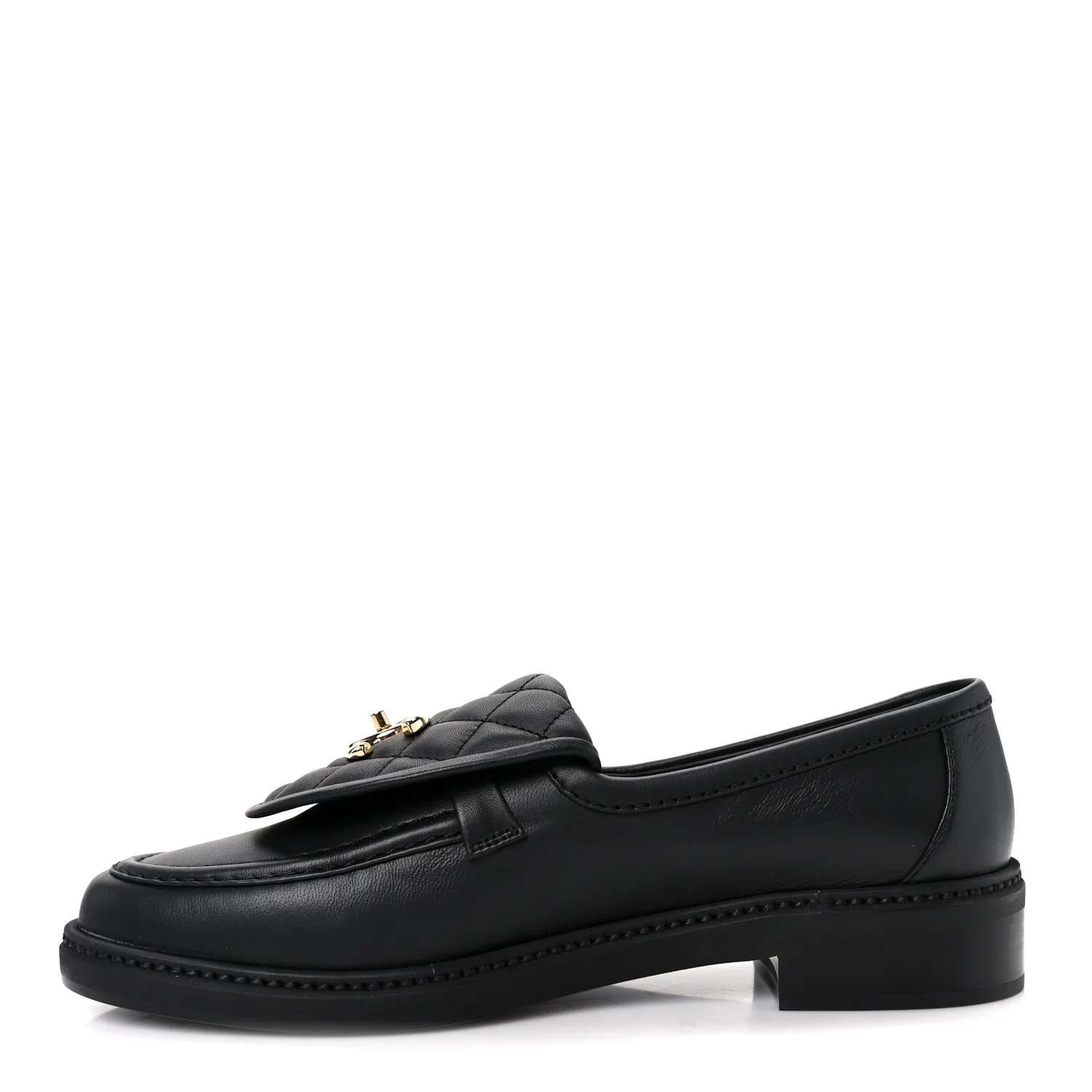 Lambskin Quilted CC Turnlock Loafers 39 Black