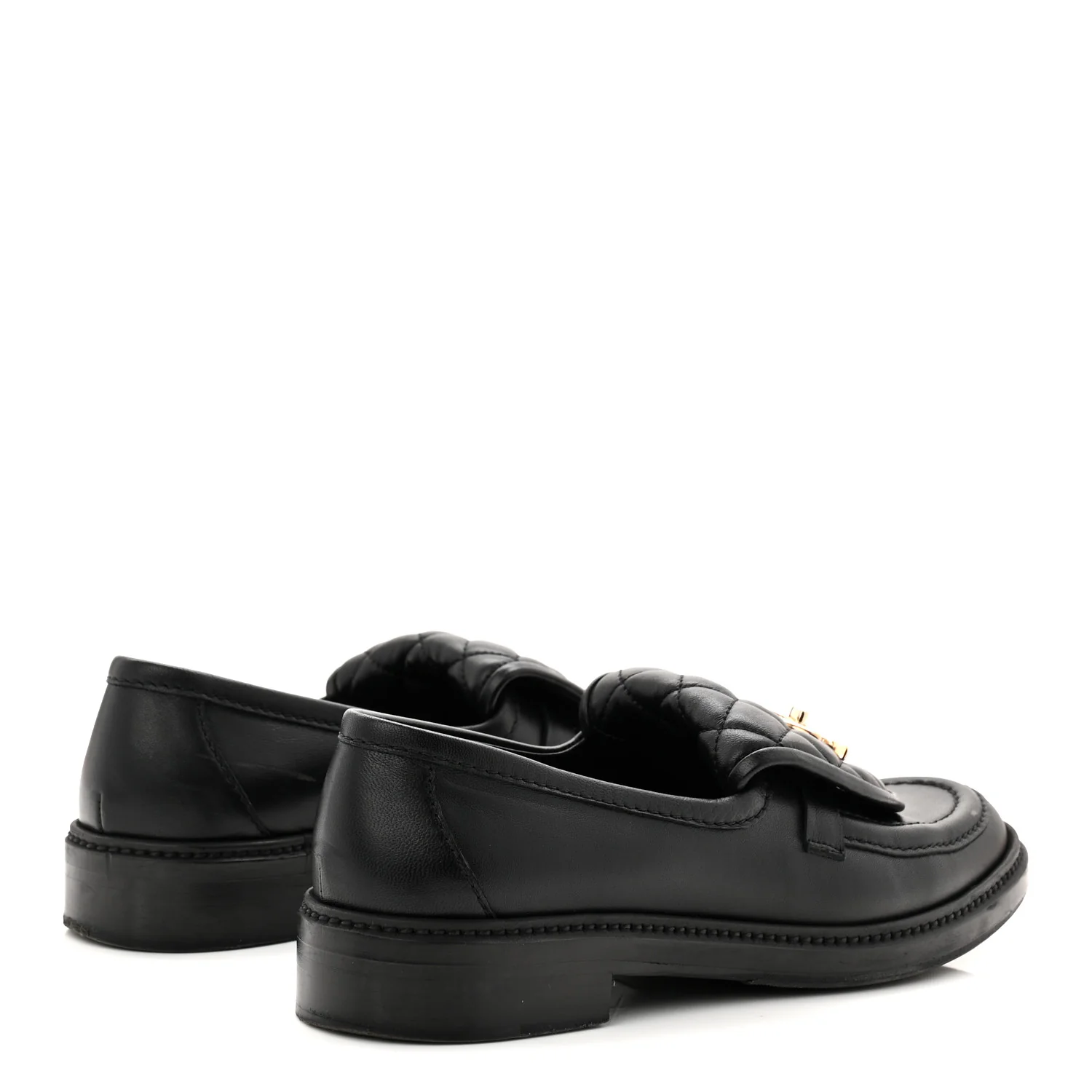 Lambskin Quilted CC Turnlock Loafers 39 Black - Image 5