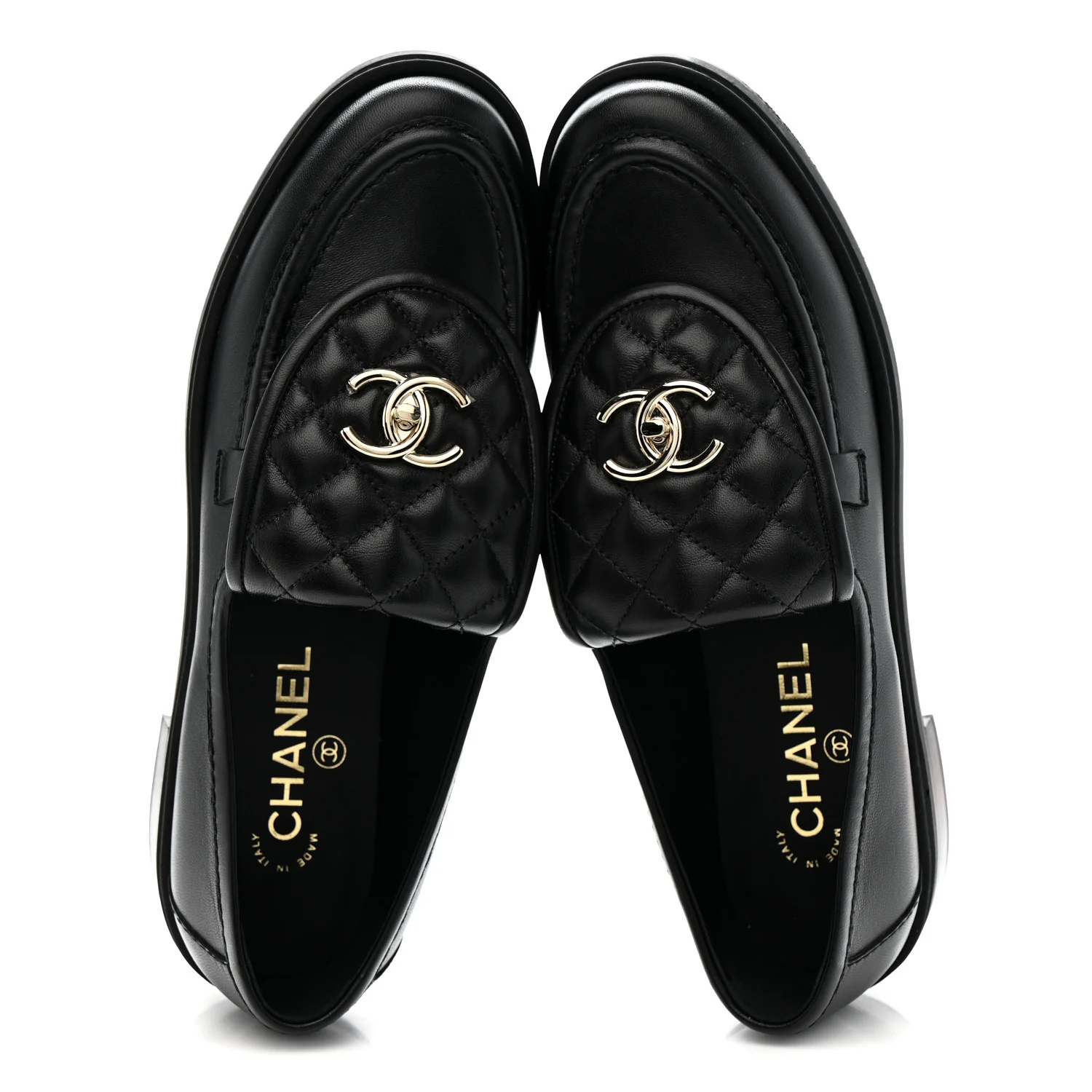 Lambskin Quilted CC Turnlock Loafers 39.5 Black - Image 2