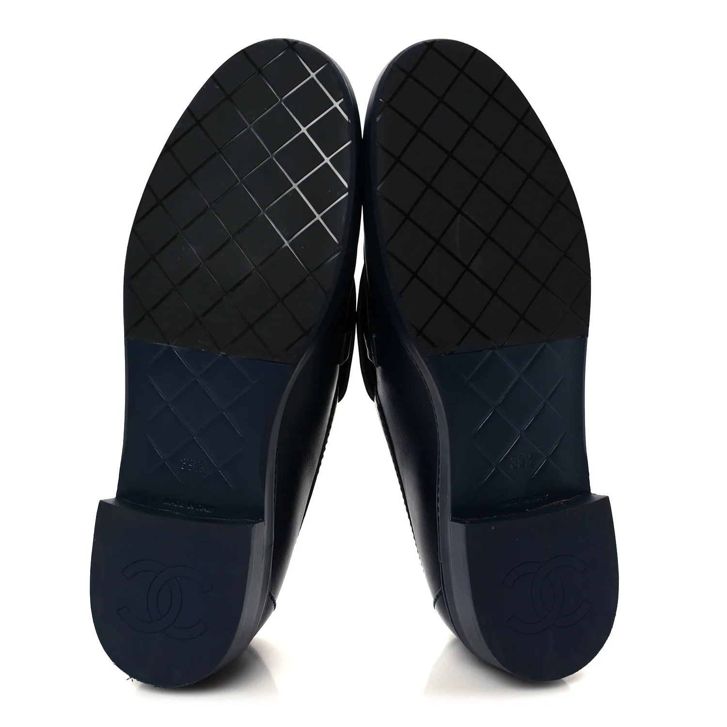 Lambskin Quilted CC Turnlock Loafers 39.5 Navy - Image 6