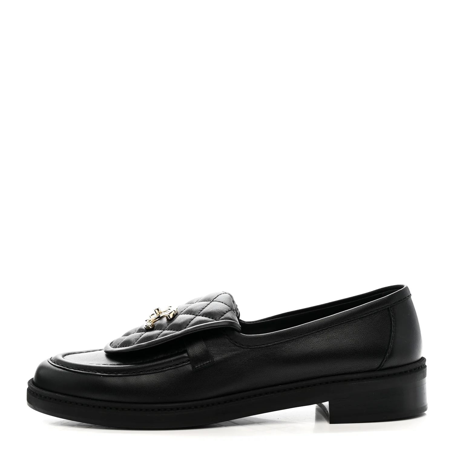 Lambskin Quilted CC Turnlock Loafers 40 Black