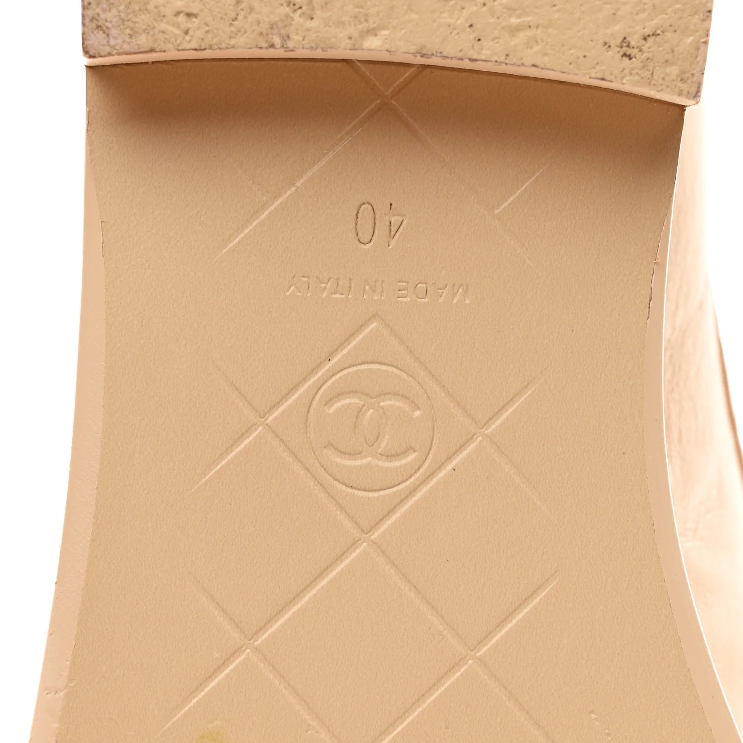 Lambskin Quilted CC Turnlock Moccasins 40 Beige - Image 7