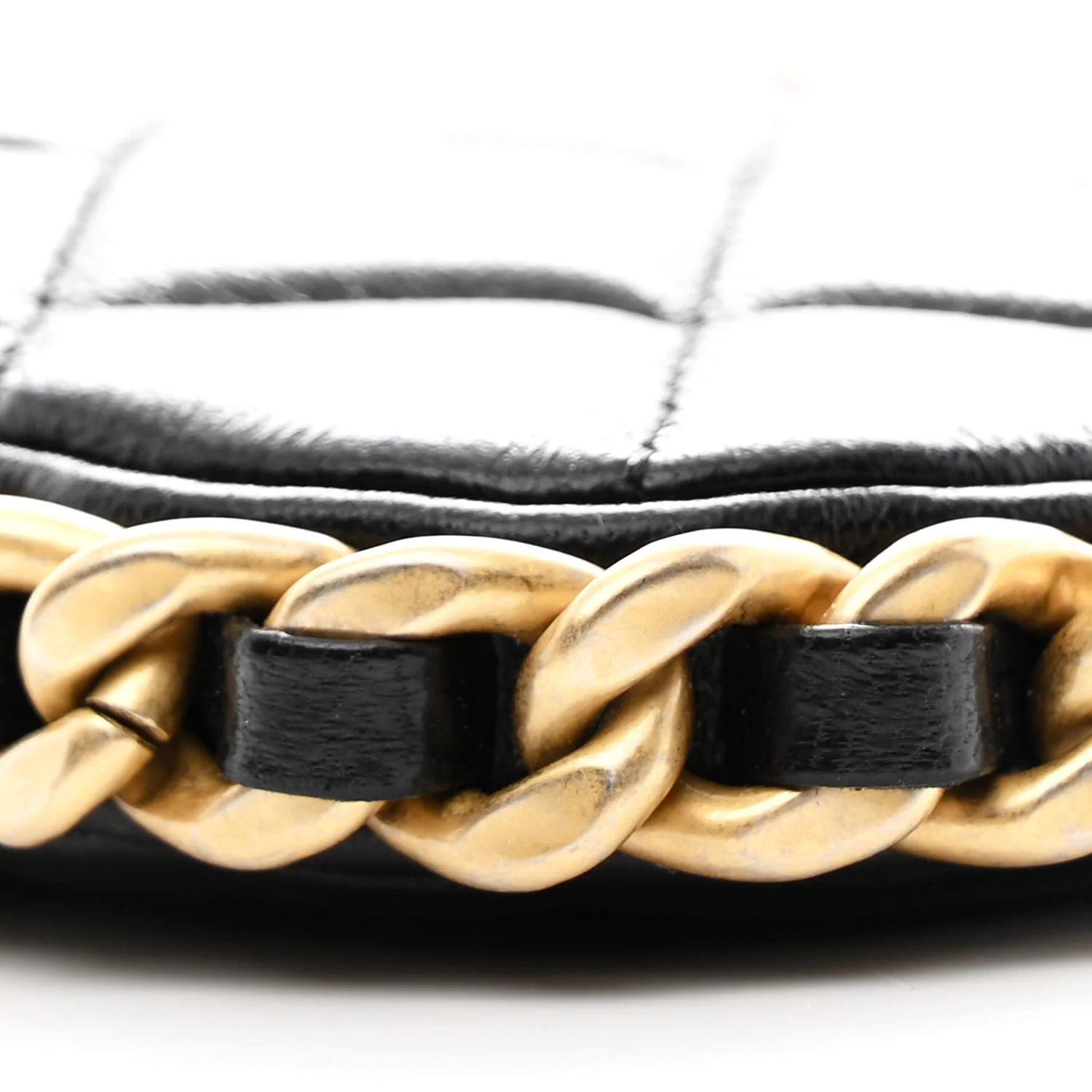 Lambskin Quilted Chain Around Top Handle Mini Bag Black - Image 10