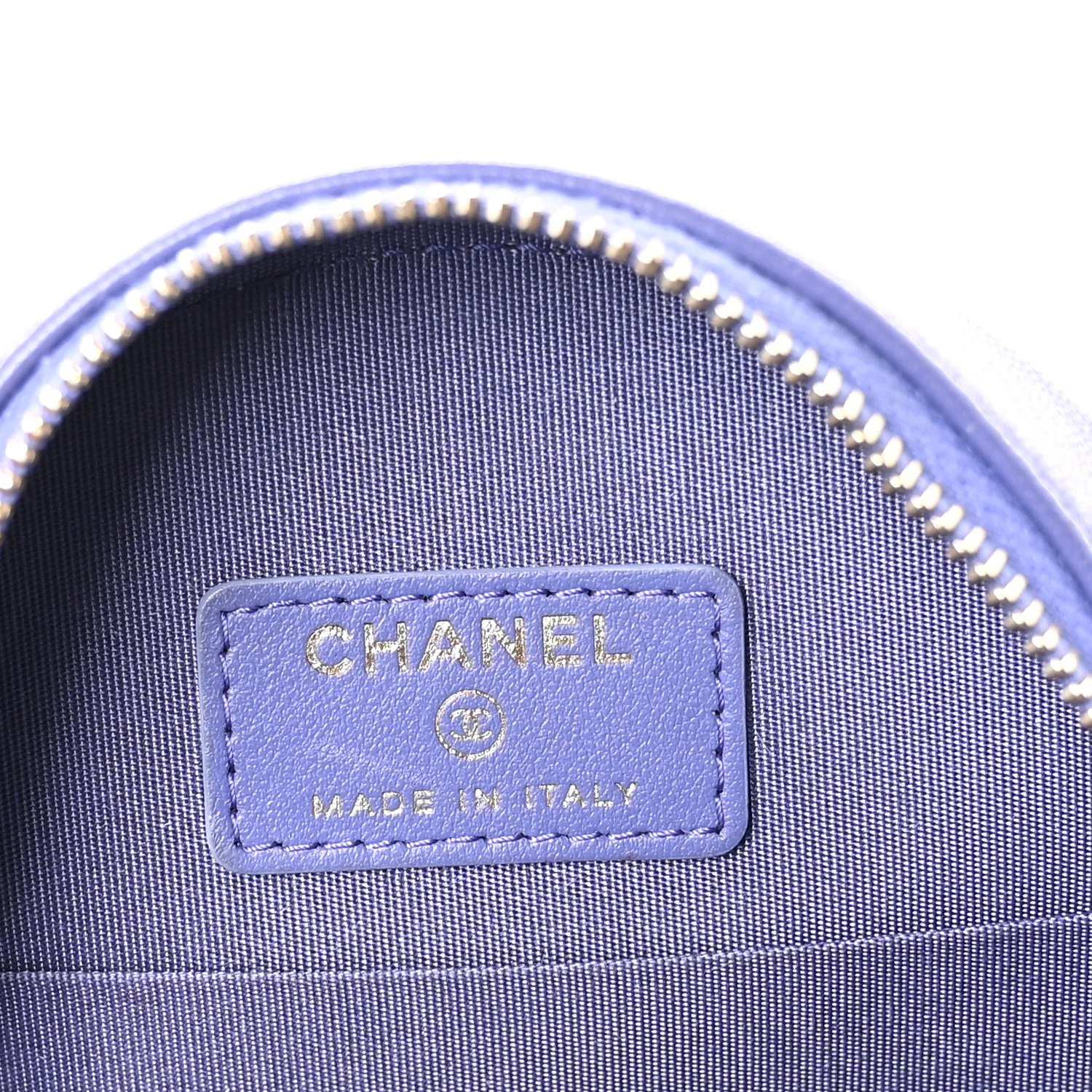 Lambskin Quilted Chanel 19 Round Clutch With Chain Purple - Image 6