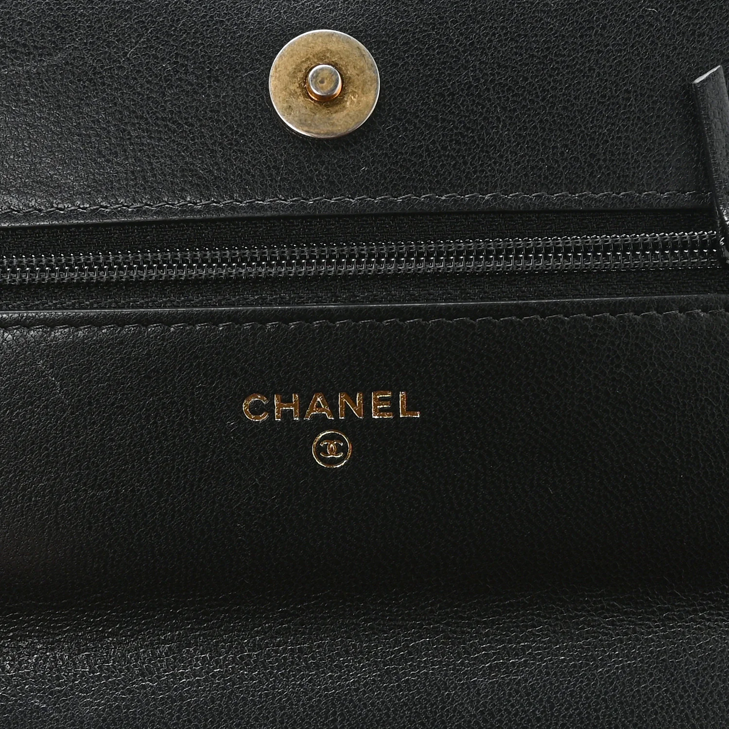 Lambskin Quilted Chanel 19 Wallet On Chain WOC Black - Image 10