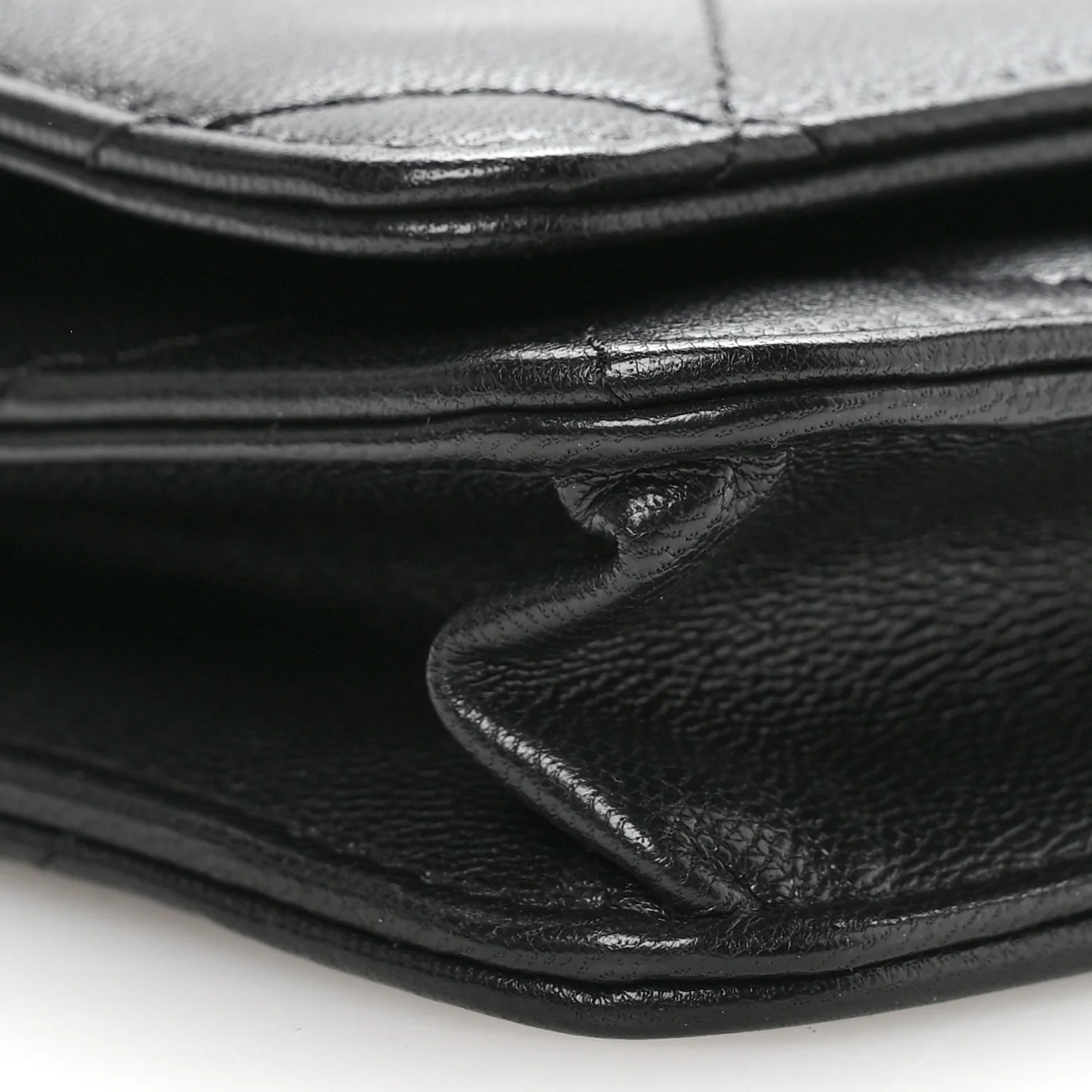 Lambskin Quilted Chanel 19 Wallet On Chain WOC Black - Image 18
