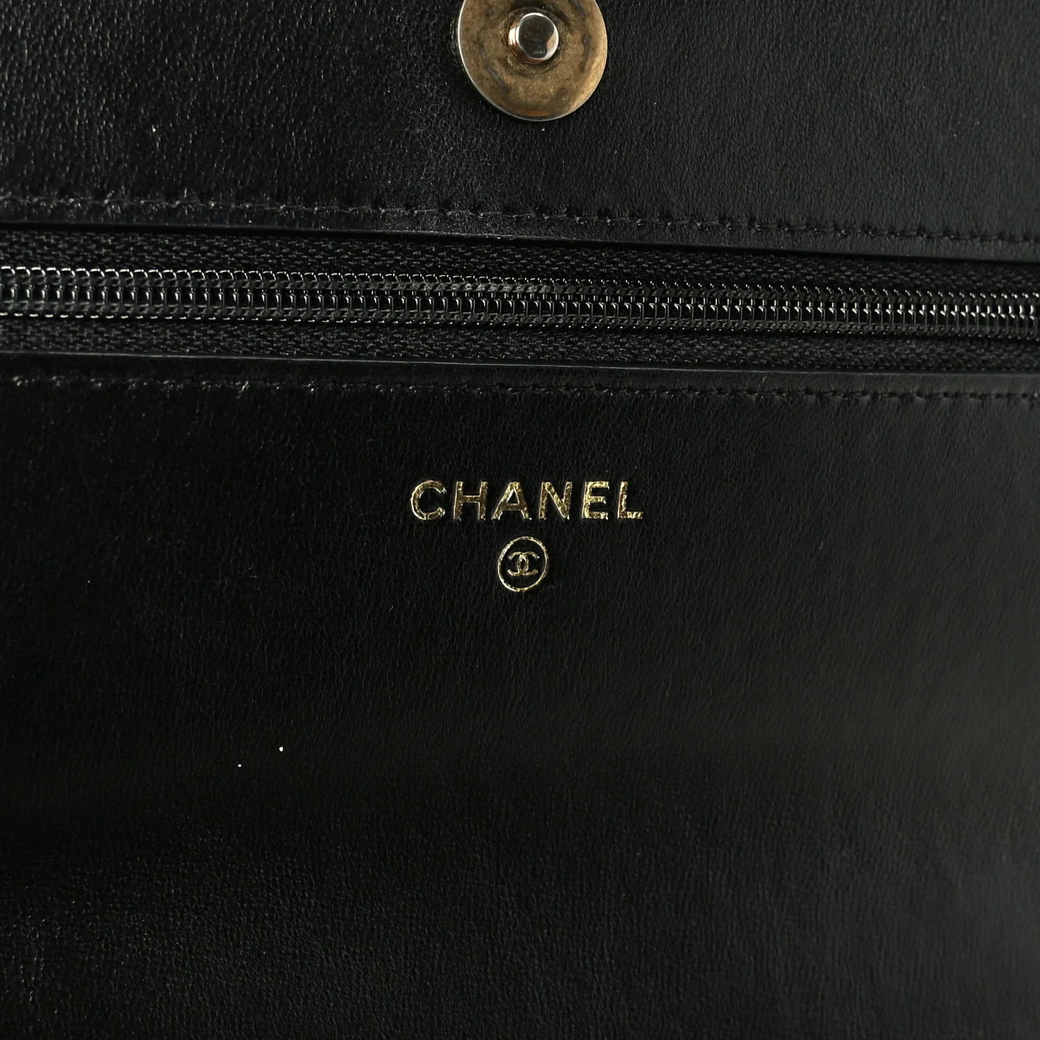 Lambskin Quilted Chanel 19 Wallet On Chain WOC Black - Image 11