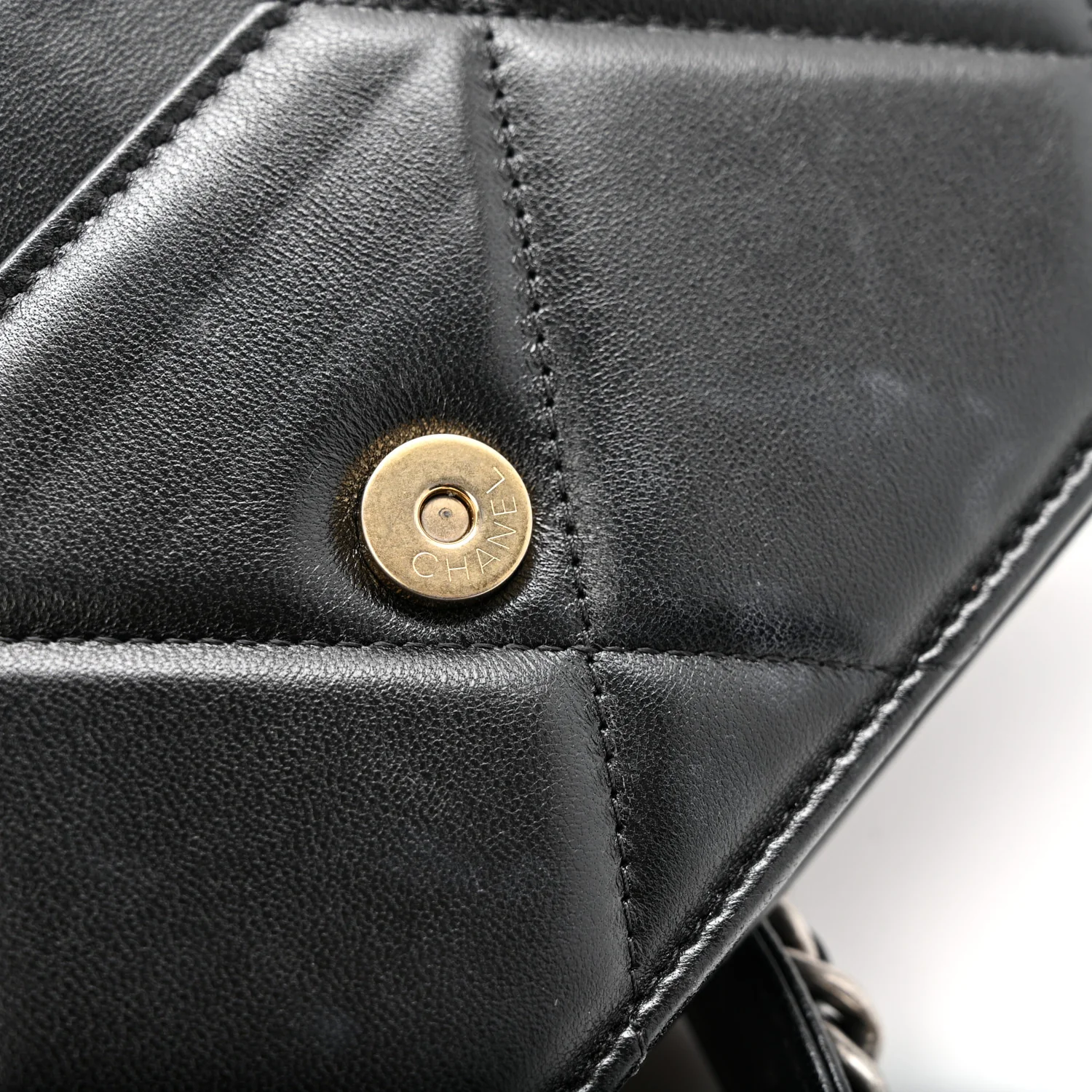Lambskin Quilted Chanel 19 Wallet On Chain WOC Black - Image 13