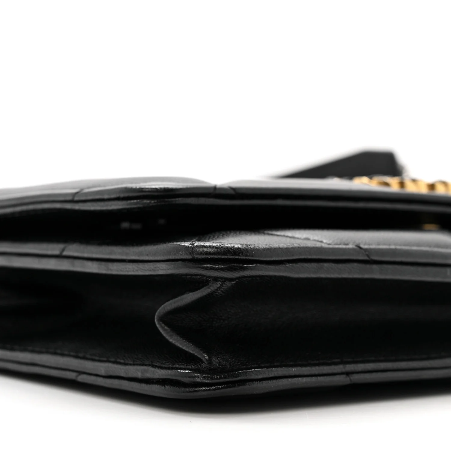 Lambskin Quilted Chanel 19 Wallet On Chain WOC Black - Image 9