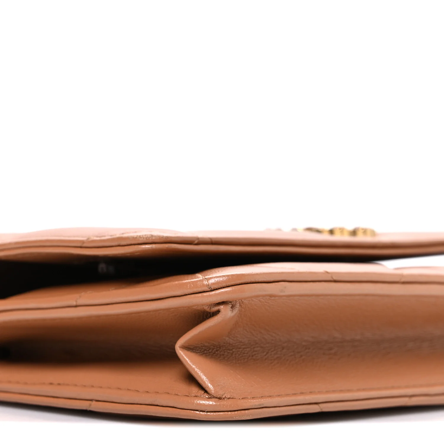 Lambskin Quilted Chanel 19 Wallet On Chain WOC Brown - Image 10