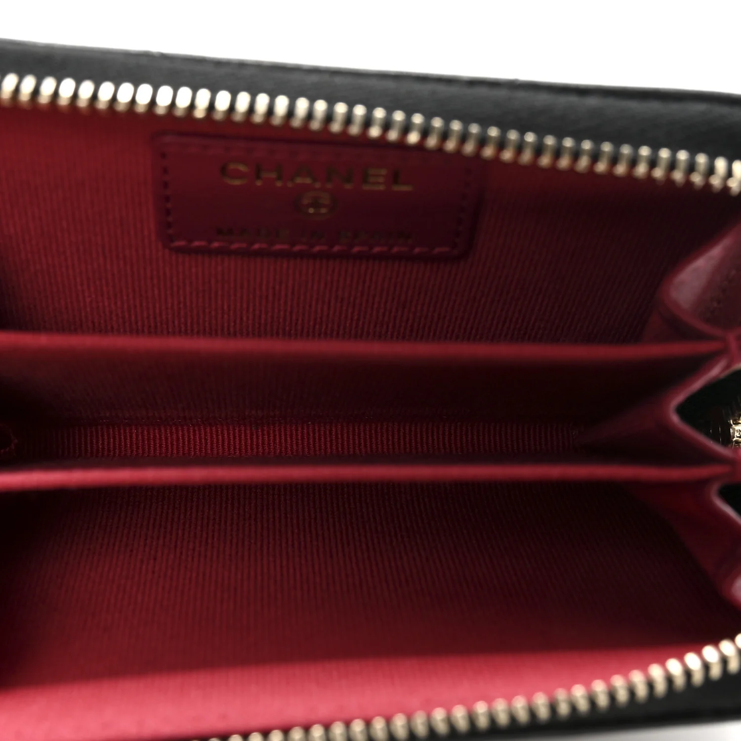 Lambskin Quilted Chanel 19 Zip Around Coin Purse Wallet Black - Image 5