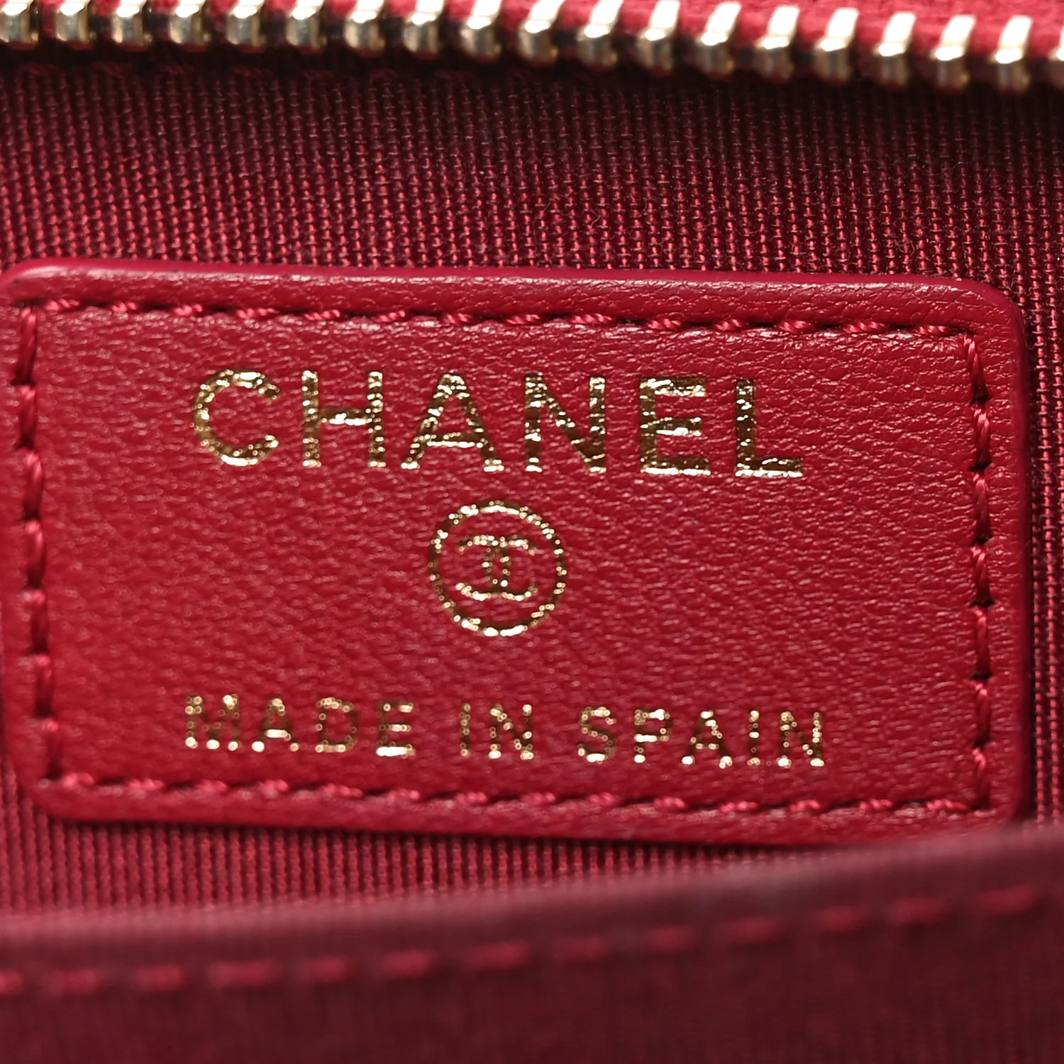 Lambskin Quilted Chanel 19 Zip Around Coin Purse Wallet Dark Red - Image 6