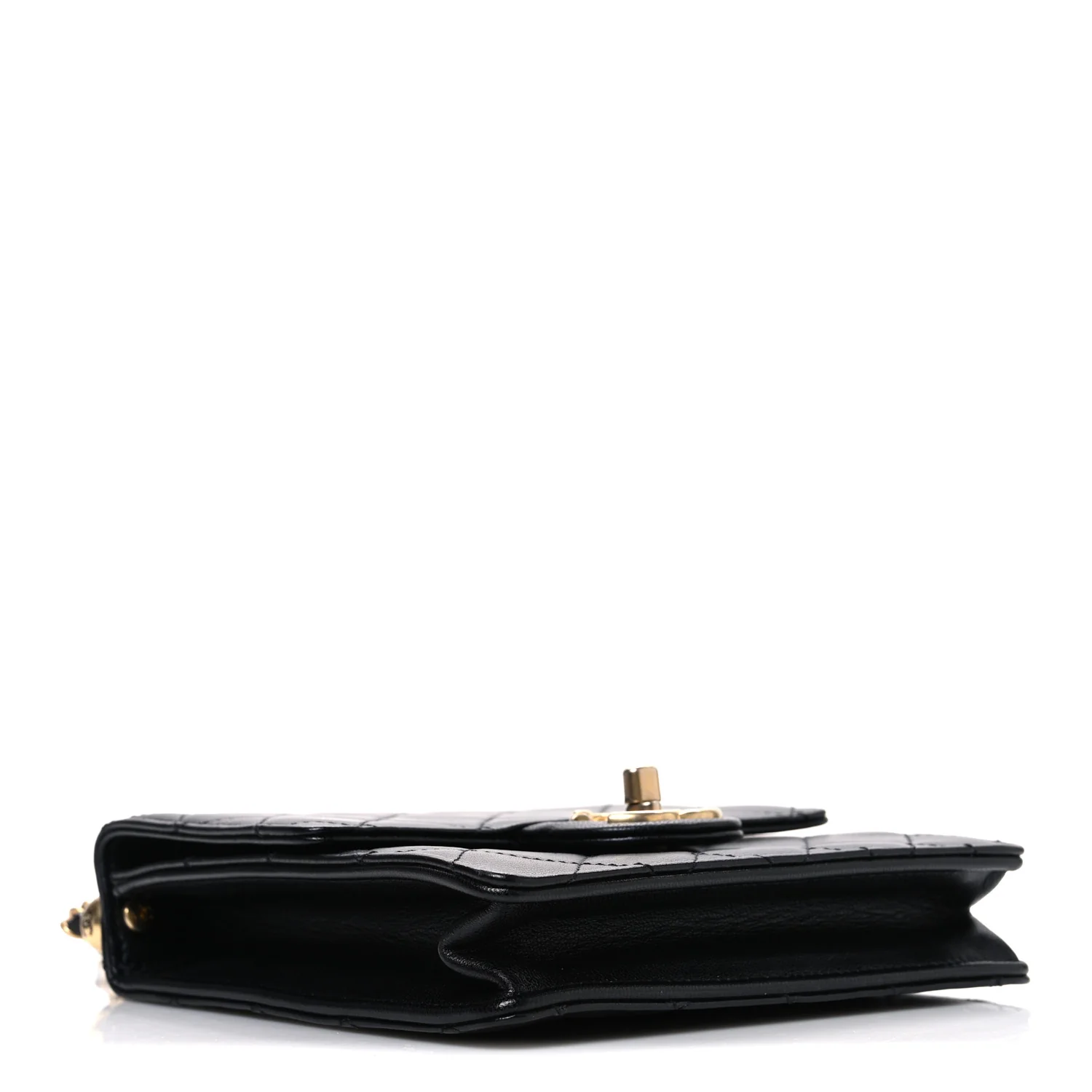 Lambskin Quilted Chic Pearls Flap Black - Image 4