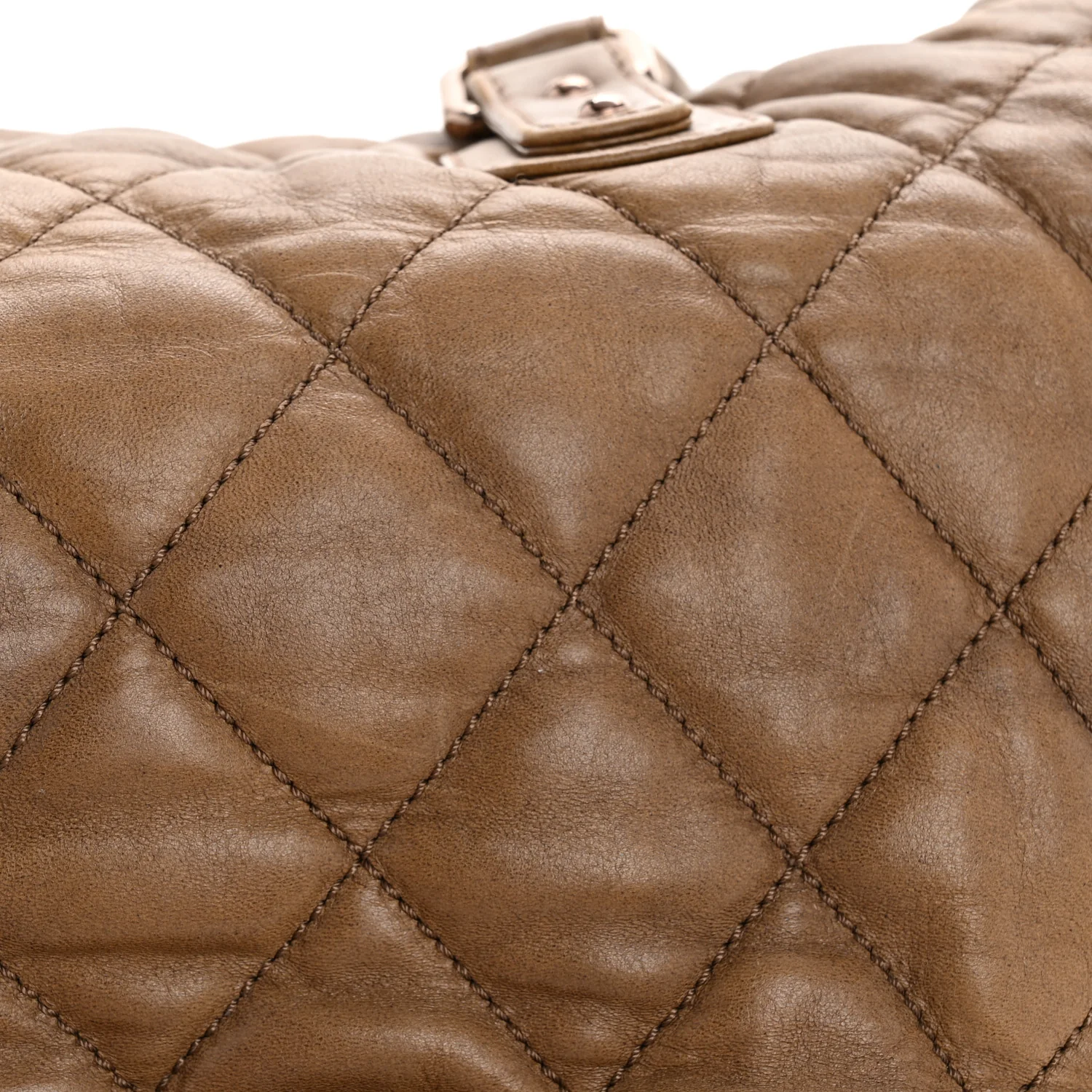 Lambskin Quilted Cloudy Bundle North South Tote Beige - Image 13