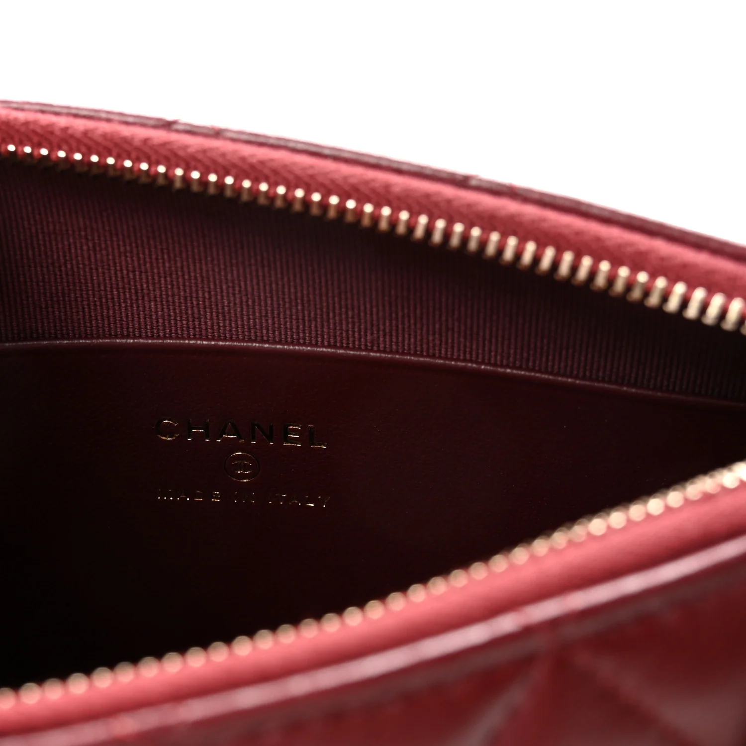 Lambskin Quilted Clutch With Chain Burgundy - Image 6