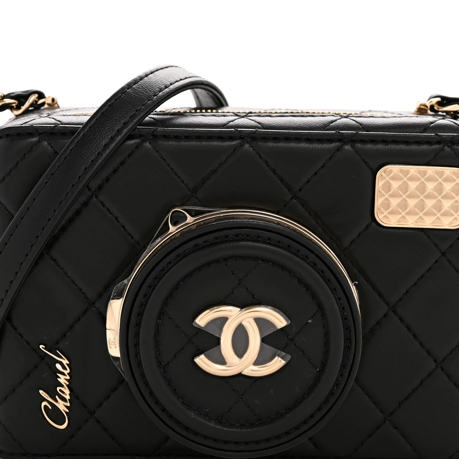 Lambskin Quilted Coco Click Bag Black - Image 8