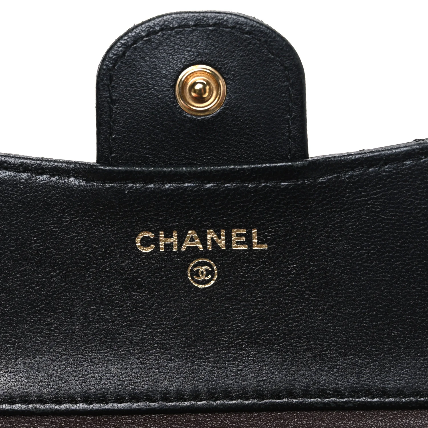 Lambskin Quilted Compact Flap Wallet Black - Image 6