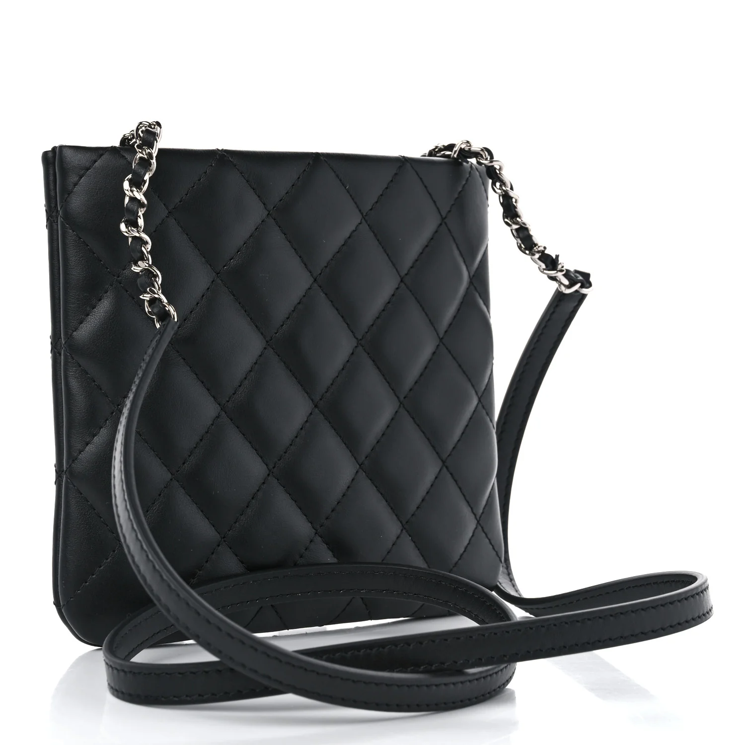 Lambskin Quilted Crossbody Bag Black - Image 3