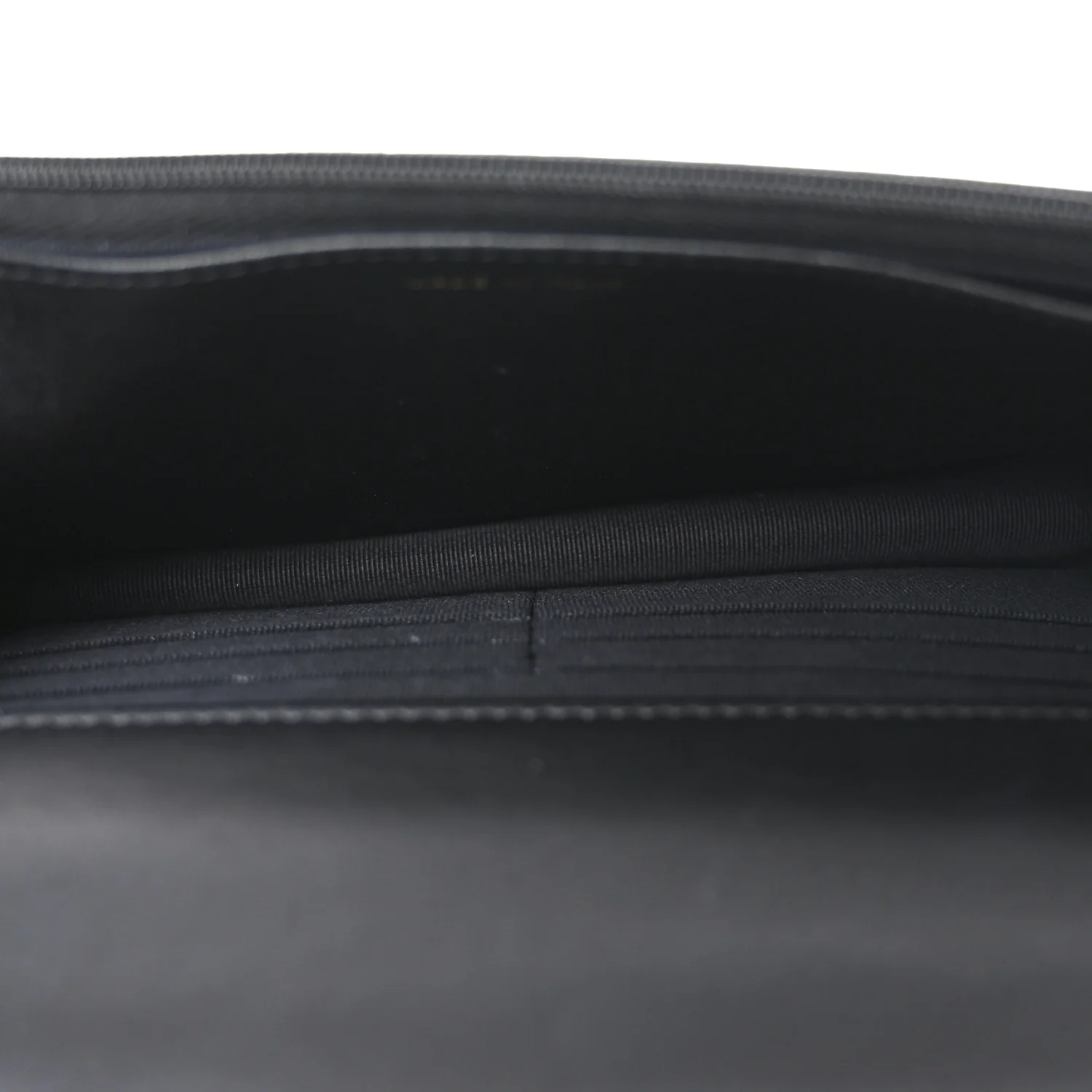 Lambskin Quilted Crystal Handle Wallet On Chain WOC Black - Image 5