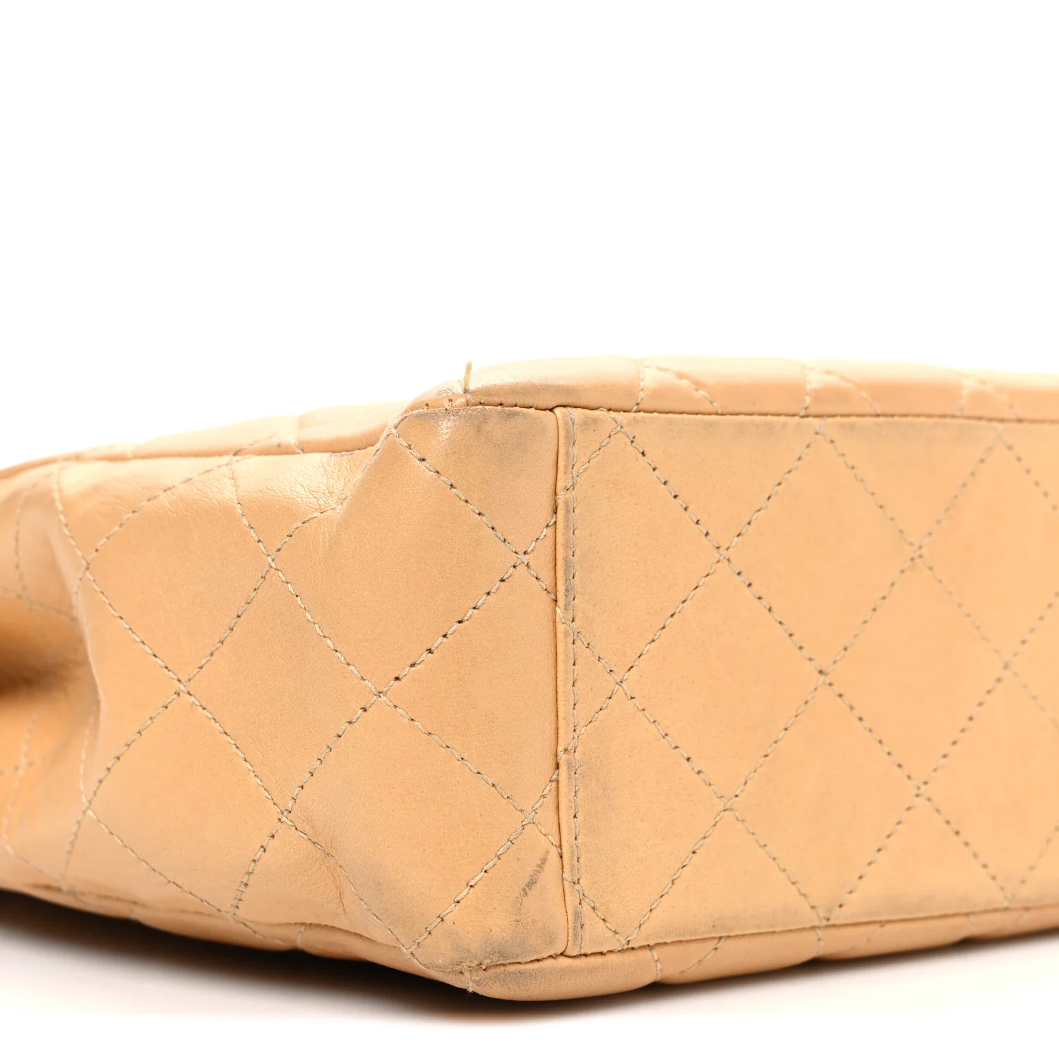 Lambskin Quilted Diamond CC Bekko Chain Shoulder Bag Beige - Image 10