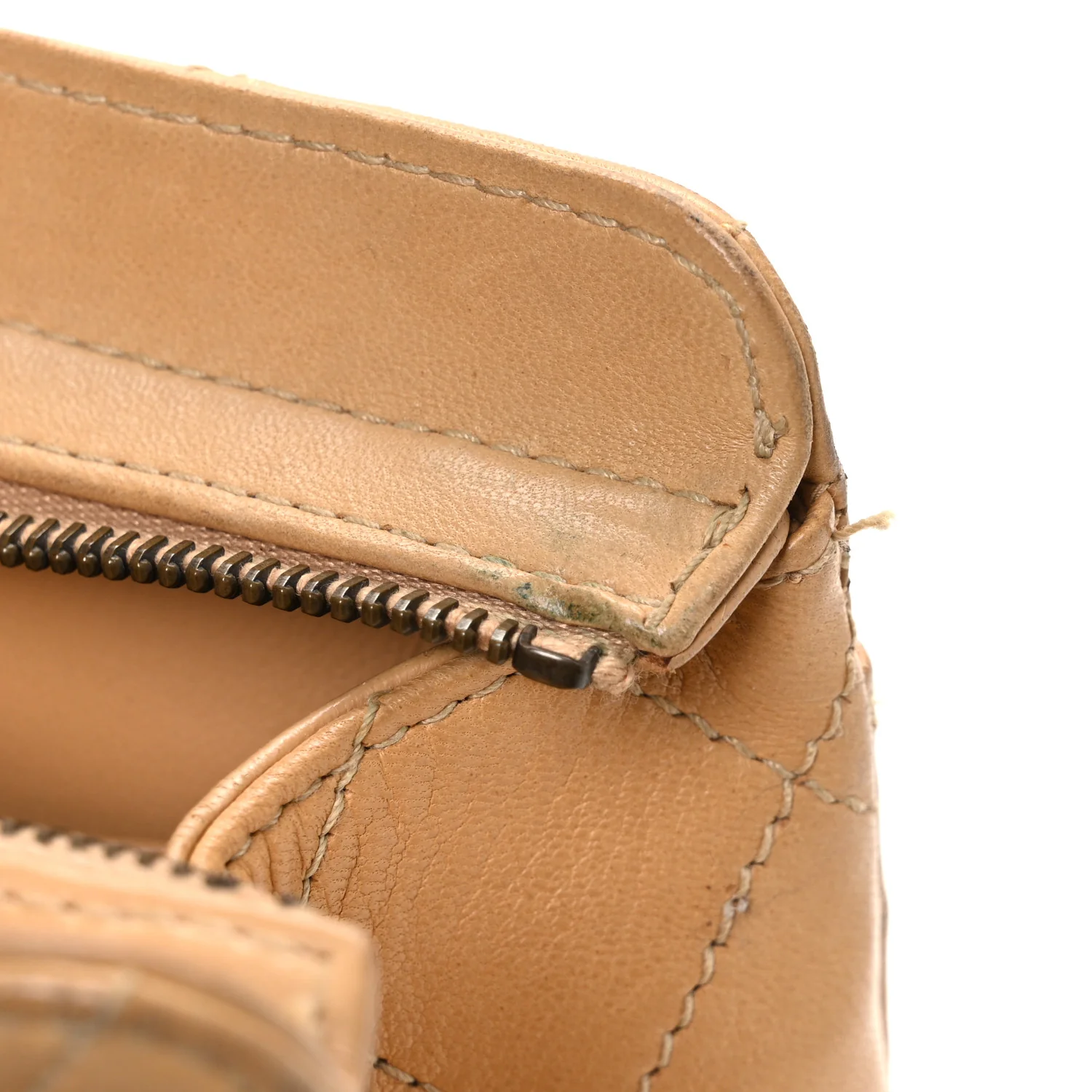 Lambskin Quilted Diamond CC Bekko Chain Shoulder Bag Beige - Image 12