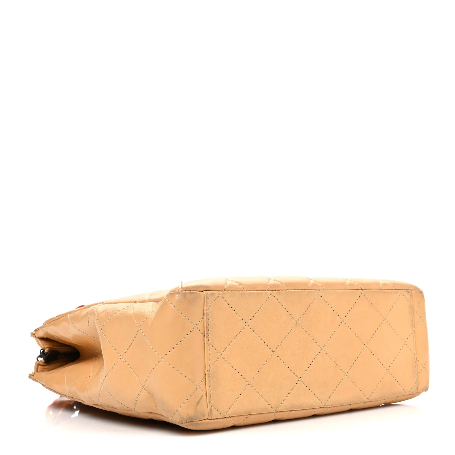 Lambskin Quilted Diamond CC Bekko Chain Shoulder Bag Beige - Image 4