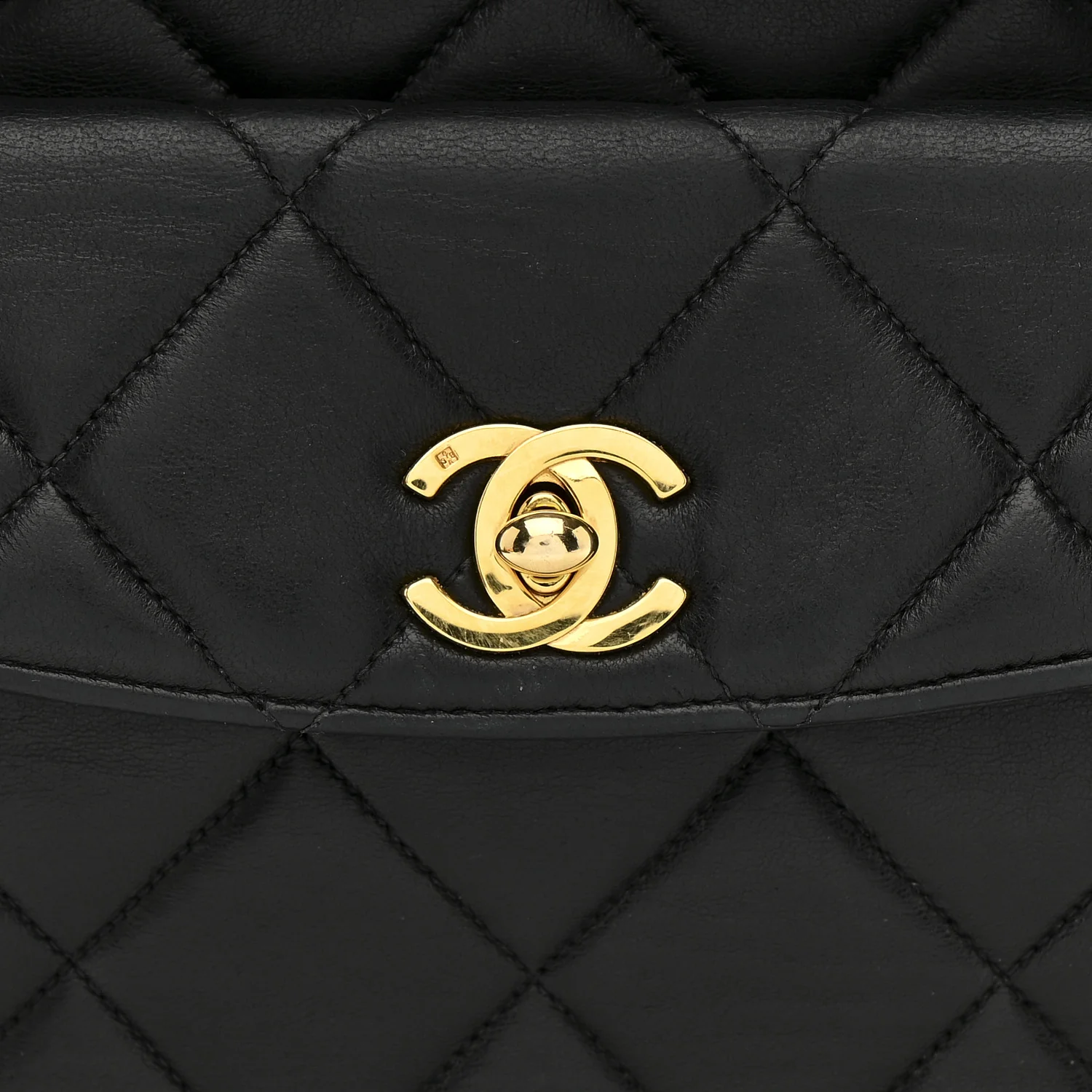 Lambskin Quilted Double Pocket Shoulder Bag Black - Image 10