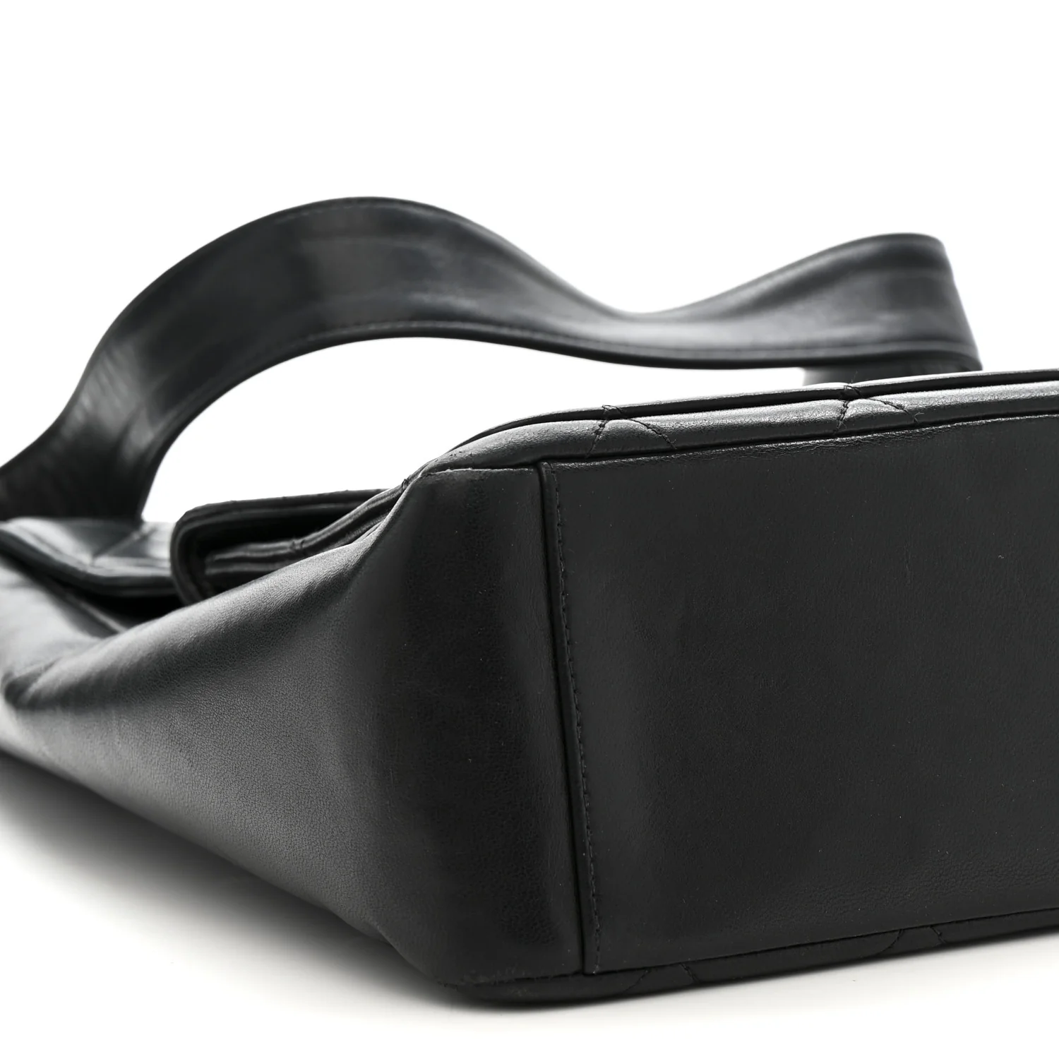 Lambskin Quilted Double Pocket Shoulder Bag Black - Image 11
