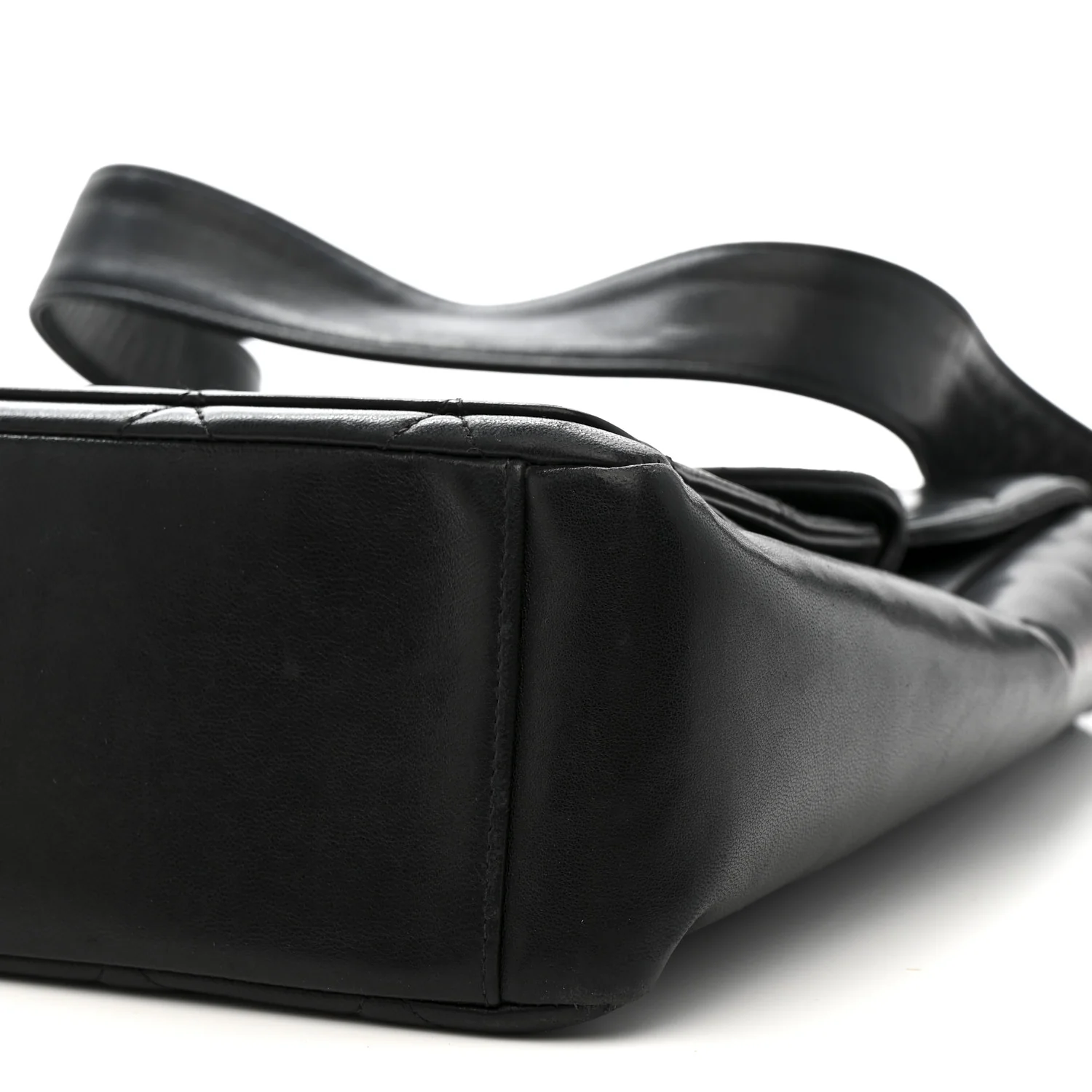 Lambskin Quilted Double Pocket Shoulder Bag Black - Image 12