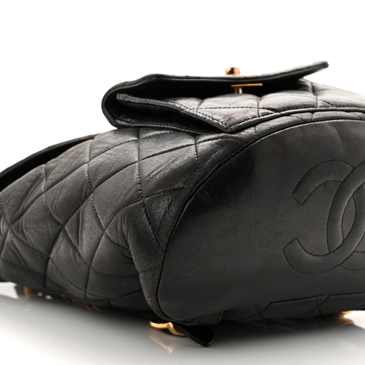 Lambskin Quilted Drawstring Backpack Black - Image 18