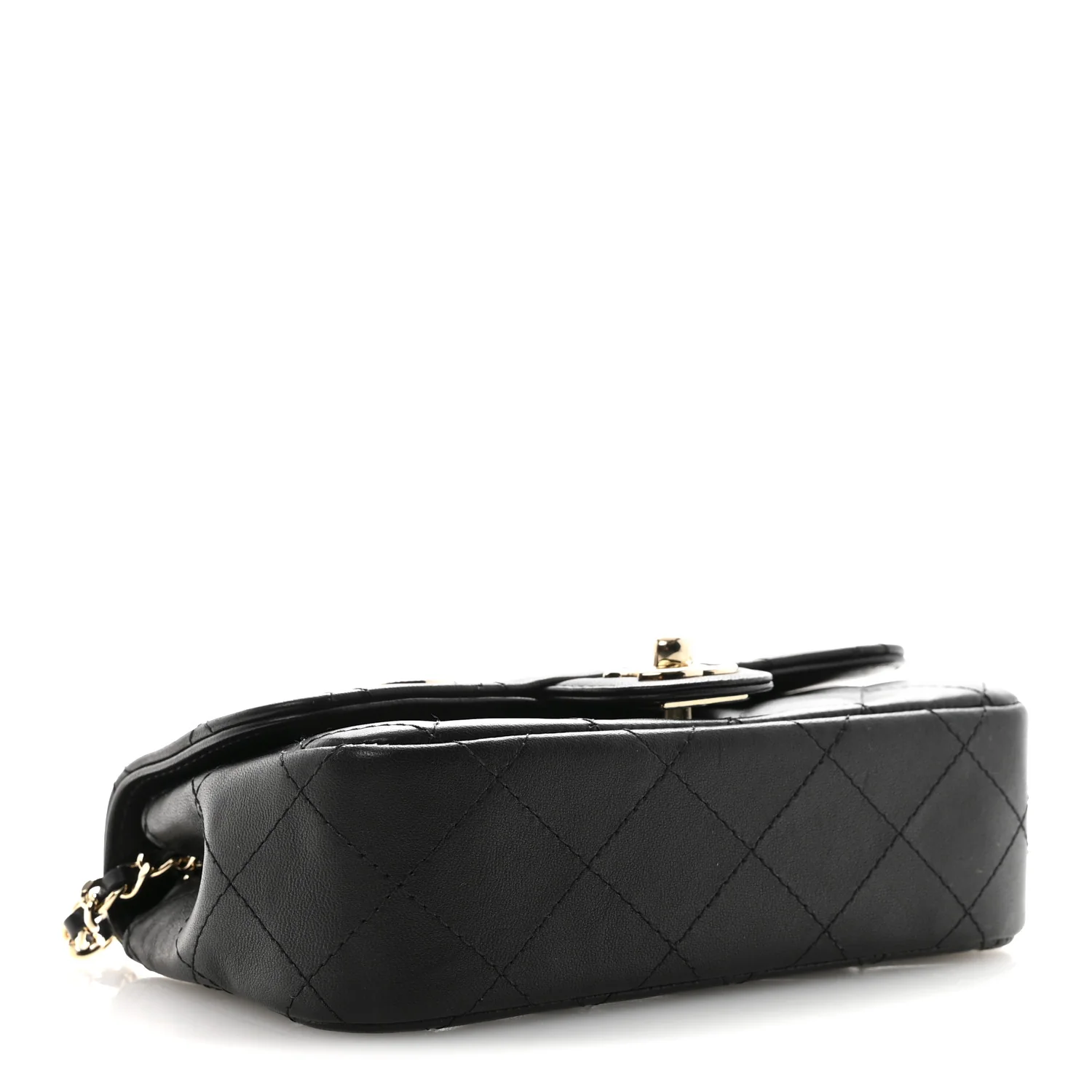 Lambskin Quilted Extra Mini V For Victory Flap Black - Image 4