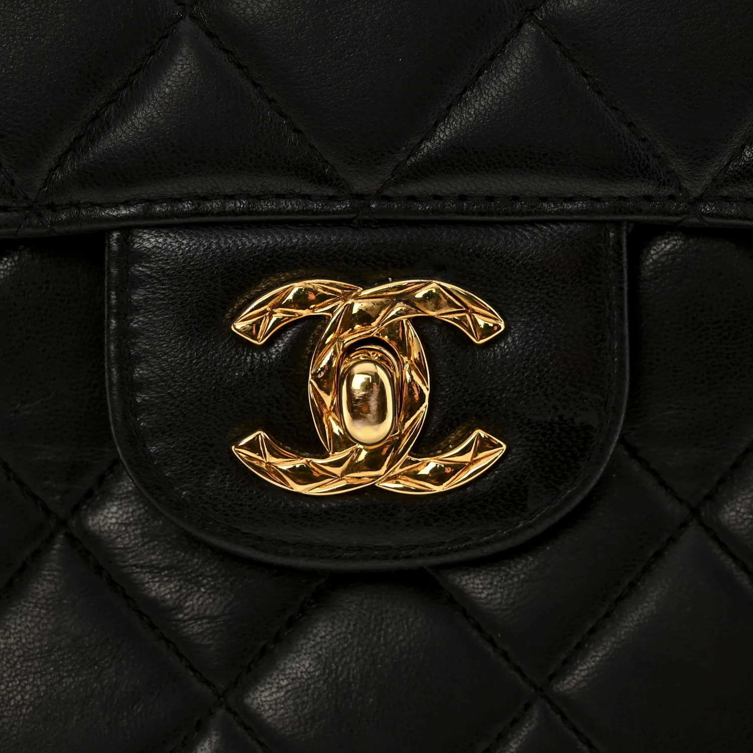 Lambskin Quilted Flap Camera Tassel Case Black - Image 11