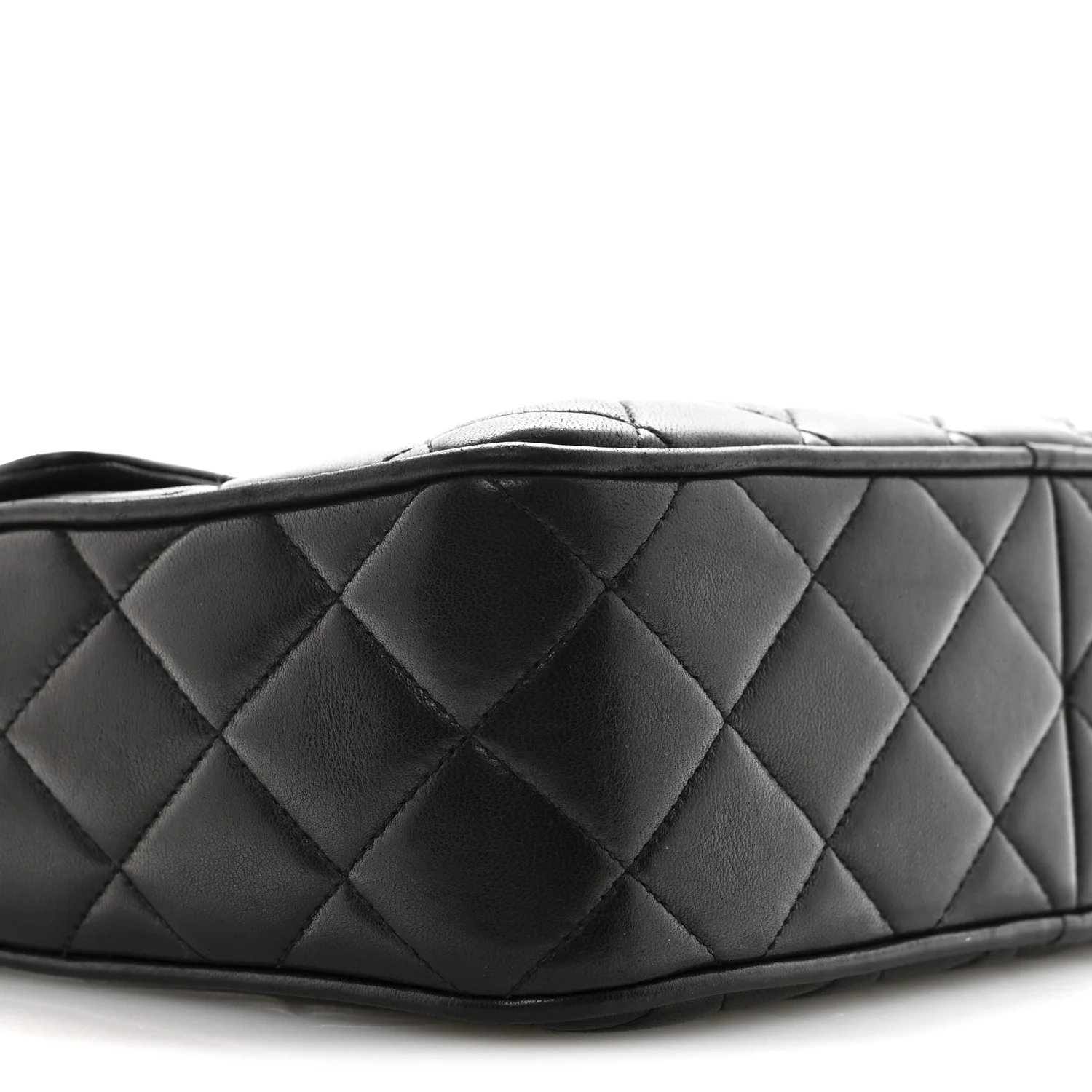 Lambskin Quilted Flap Camera Tassel Case Black - Image 9