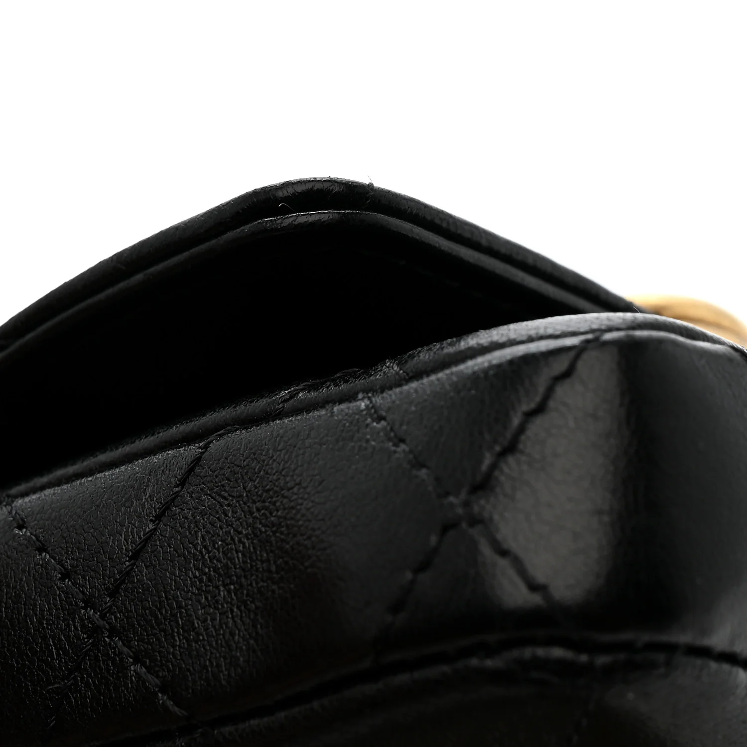 Lambskin Quilted Flap Chain Belt Bag Black - Image 13
