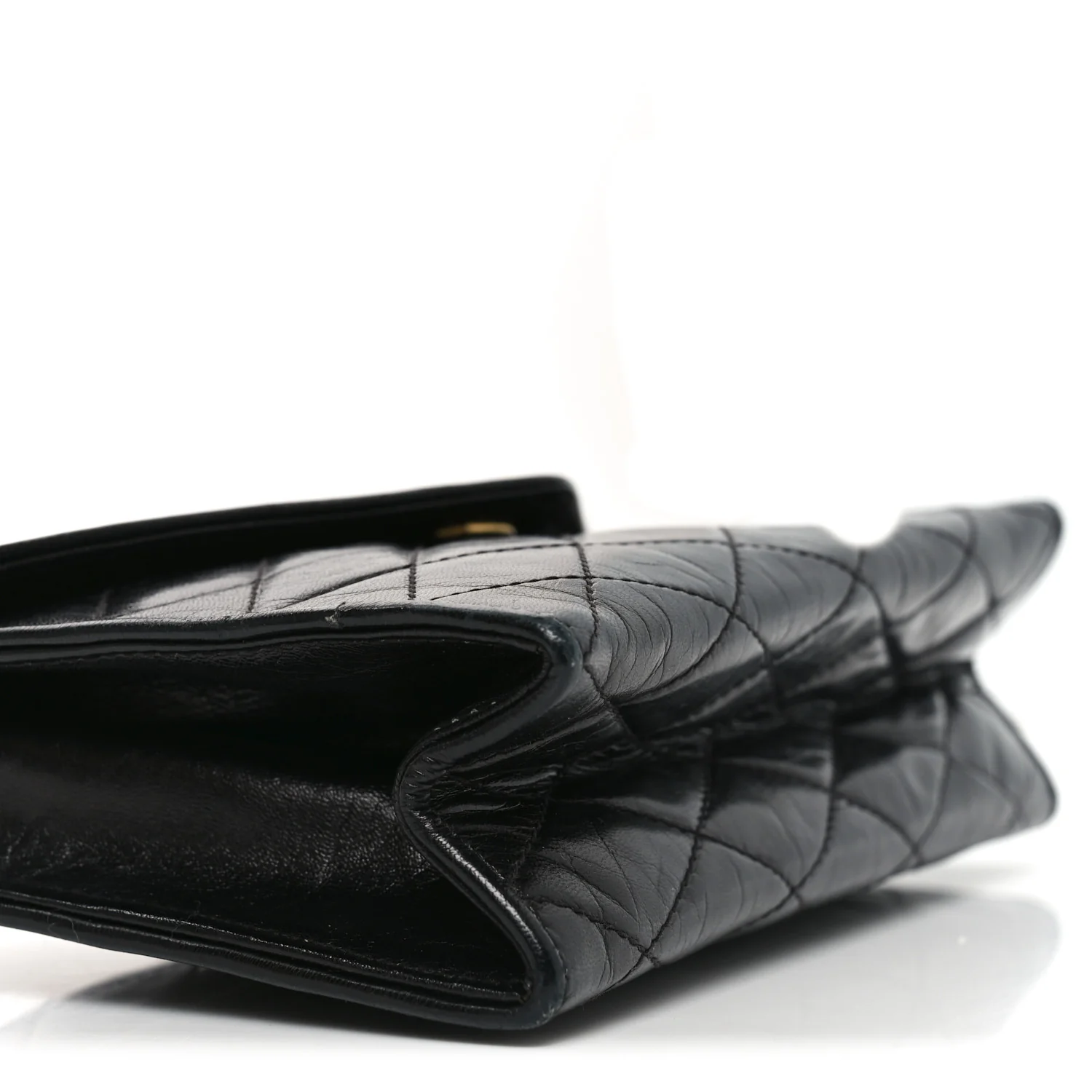 Lambskin Quilted Flap Pouch Black - Image 7