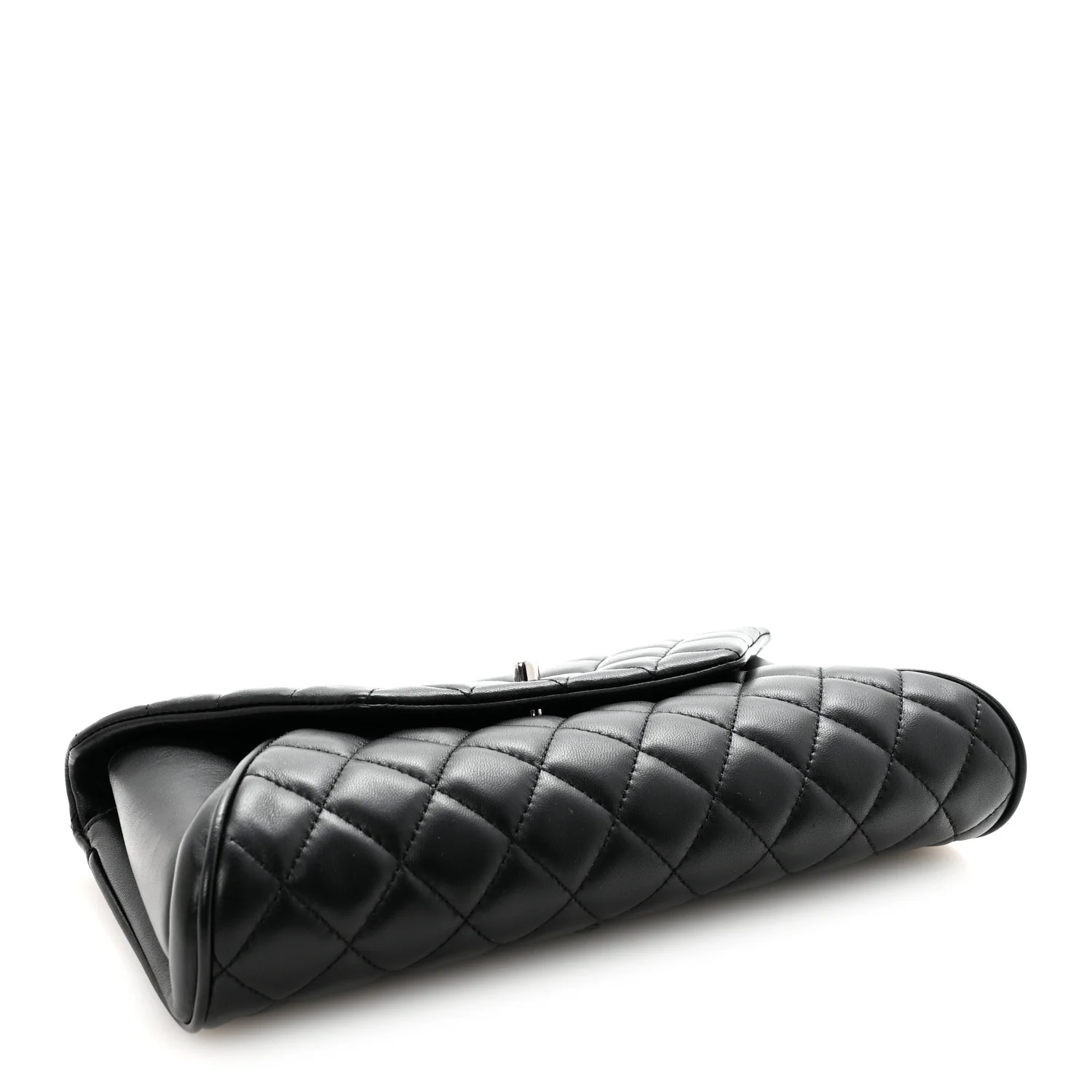 Lambskin Quilted Fold Up Again Clutch Black - Image 3