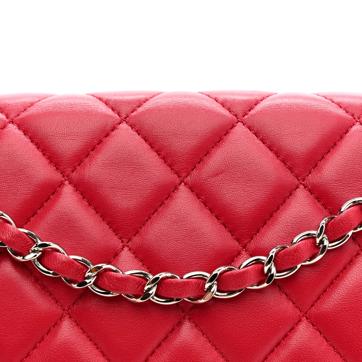 Lambskin Quilted Jumbo Chanel 3 Flap Dark Pink - Image 11
