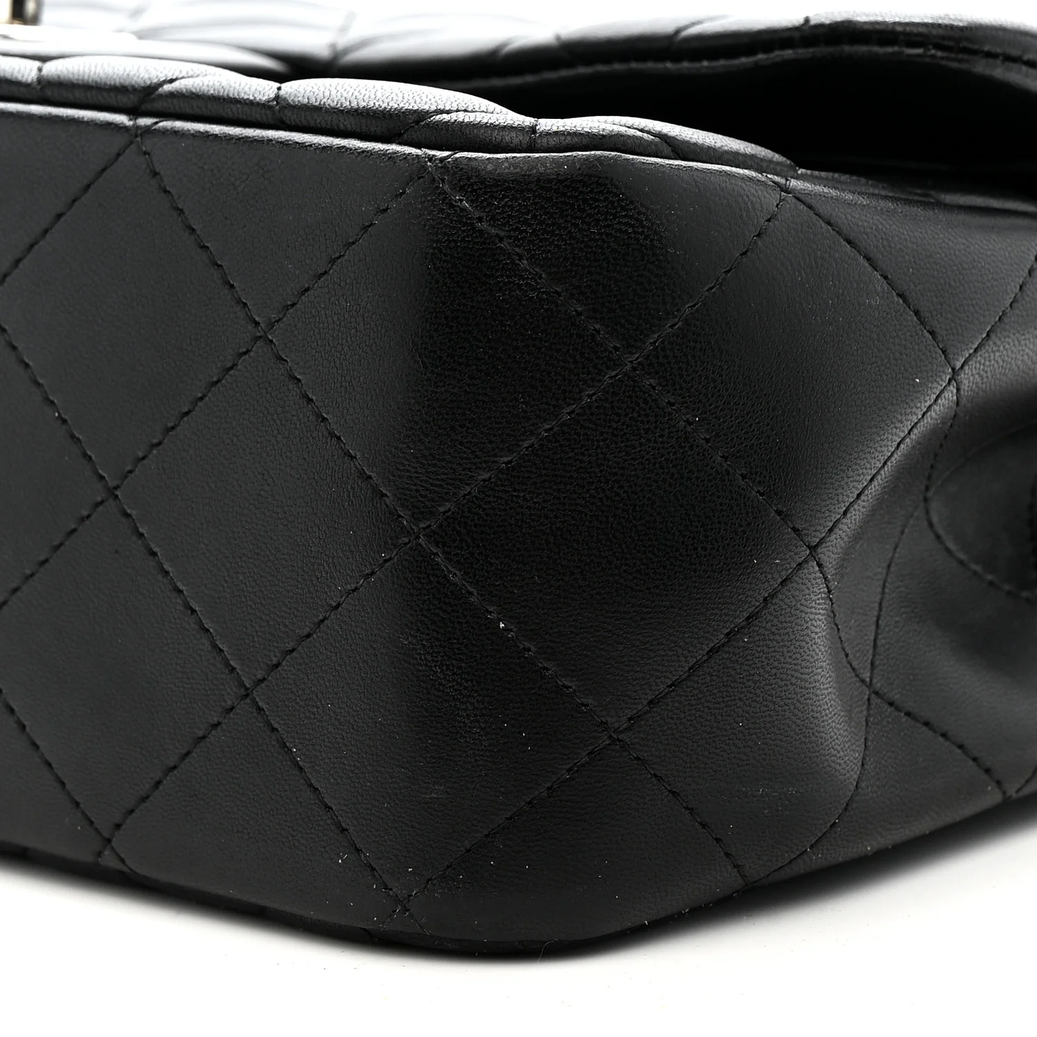 Lambskin Quilted Jumbo Double Flap Black - Image 10