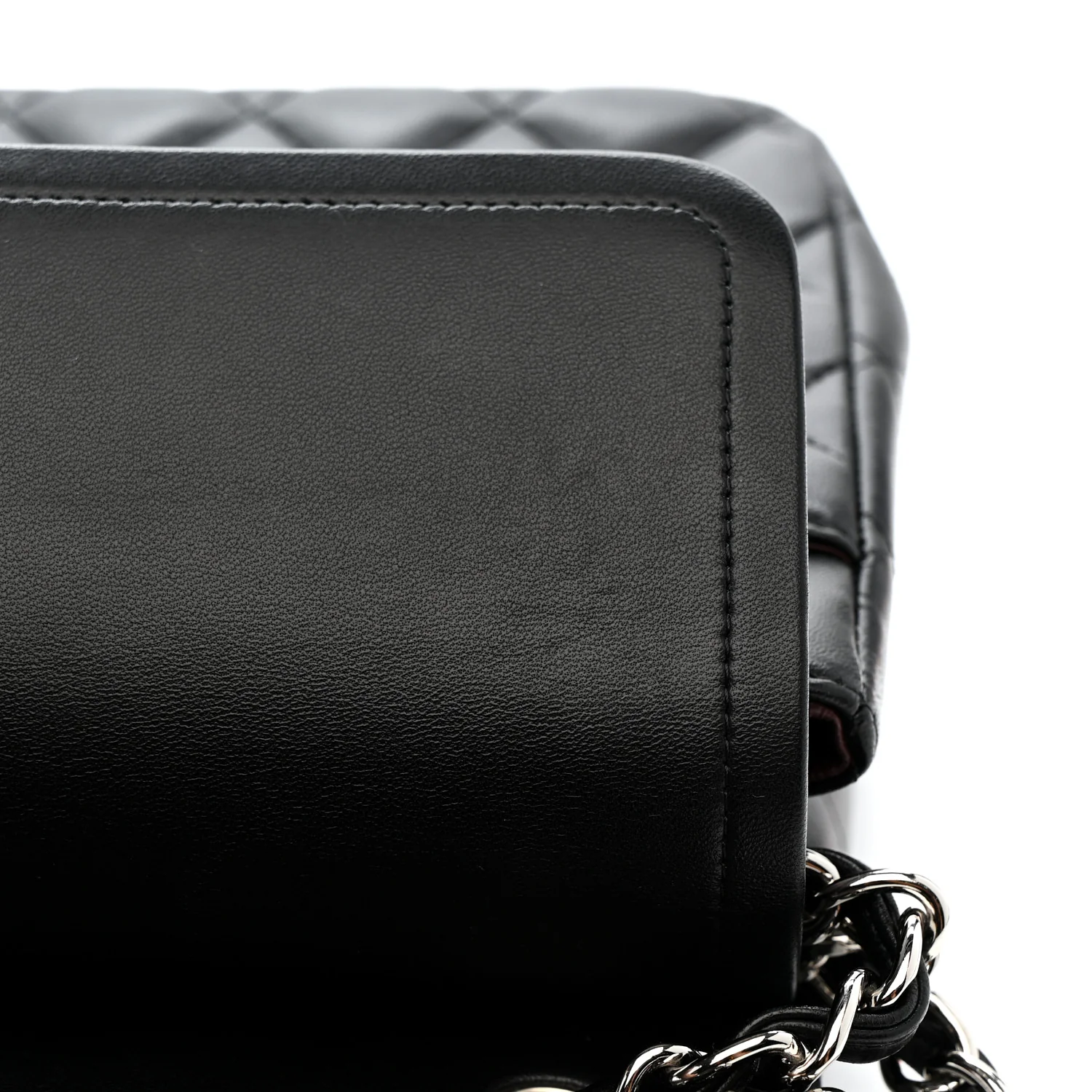 Lambskin Quilted Jumbo Double Flap Black - Image 11