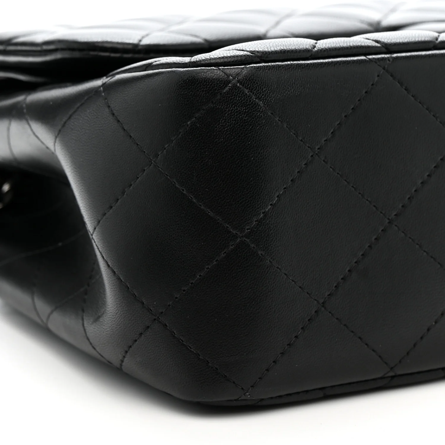 Lambskin Quilted Jumbo Double Flap Black - Image 9